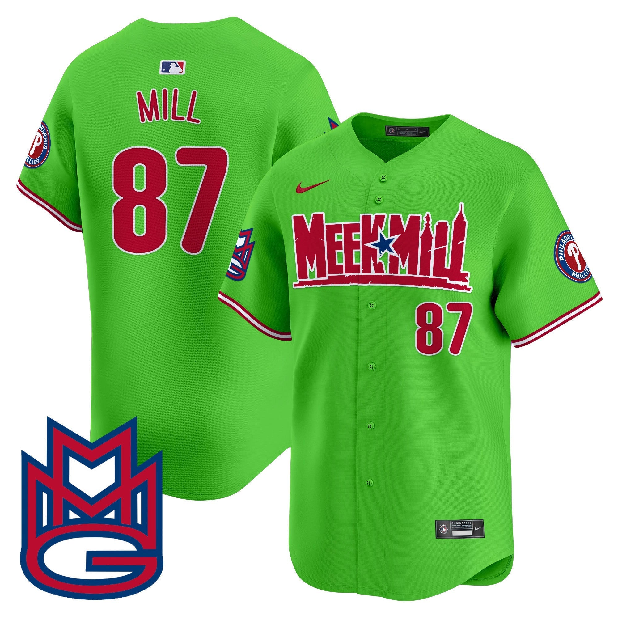 Men's Phillies Meek Mill Vapor Premier Limited Jersey - All Stitched