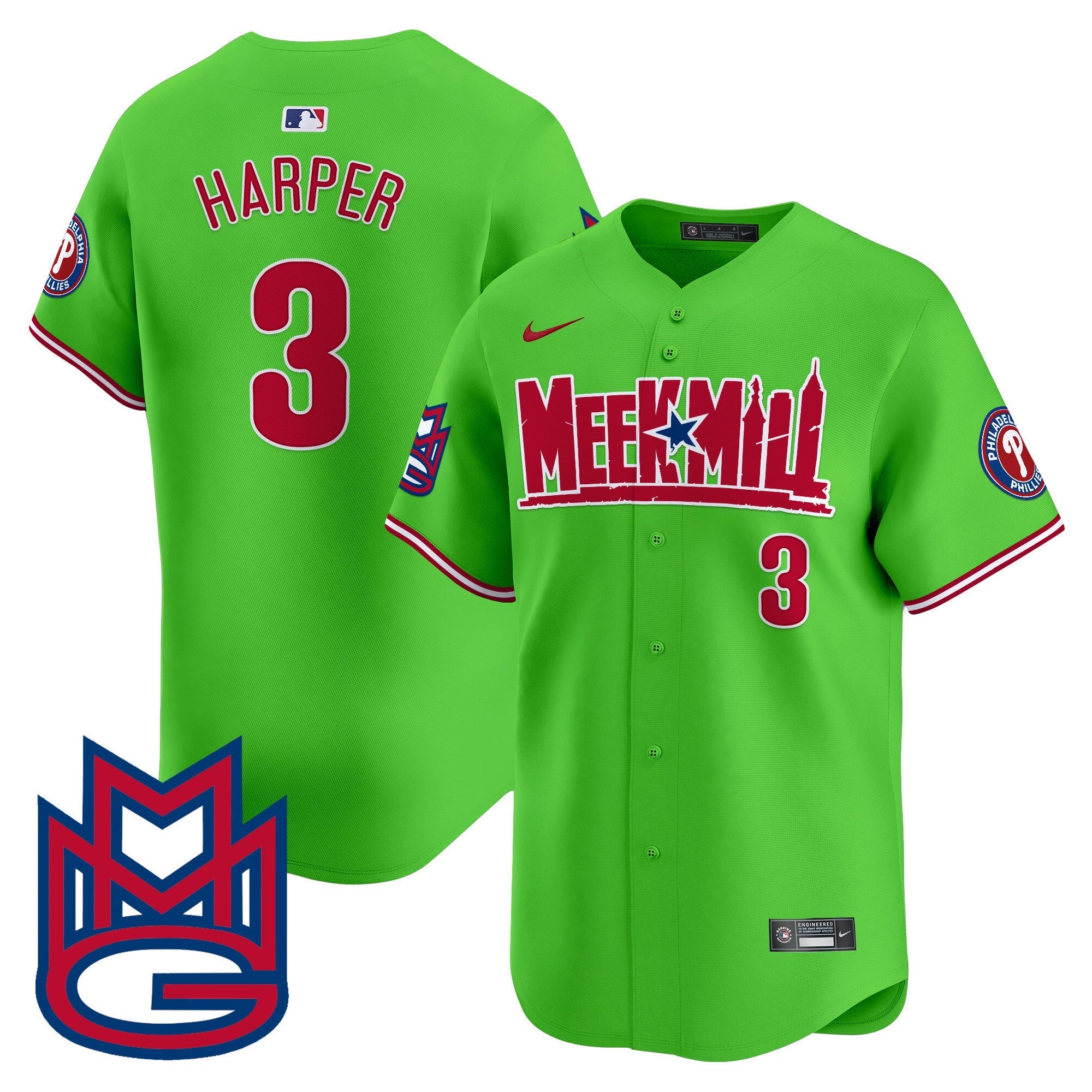 Men's Phillies Meek Mill Vapor Premier Limited Jersey - All Stitched