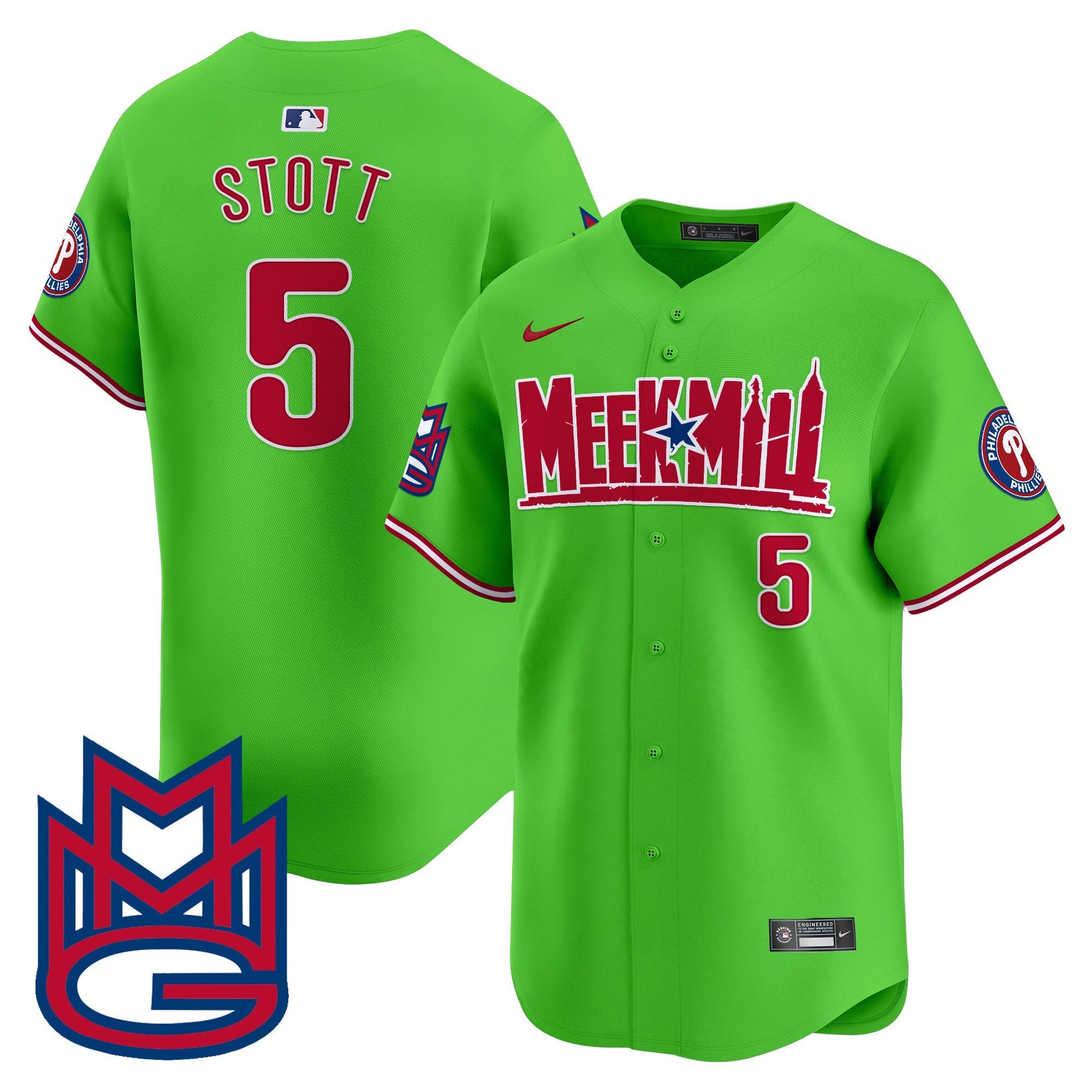 Men's Phillies Meek Mill Vapor Premier Limited Jersey - All Stitched