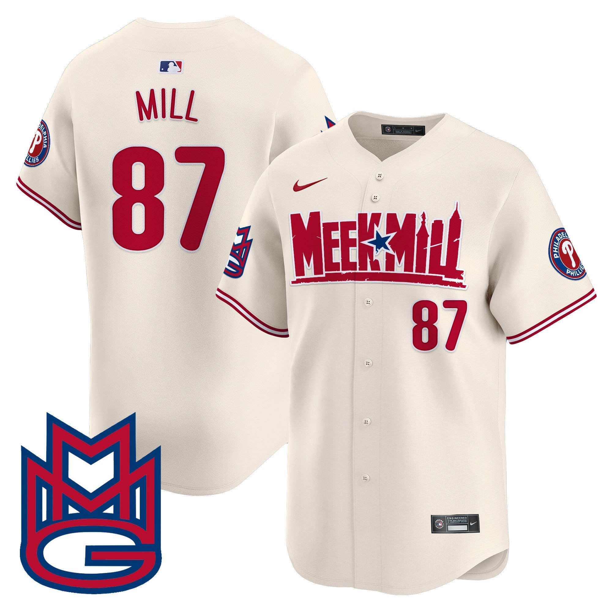 Men's Phillies Meek Mill Vapor Premier Limited Jersey - All Stitched