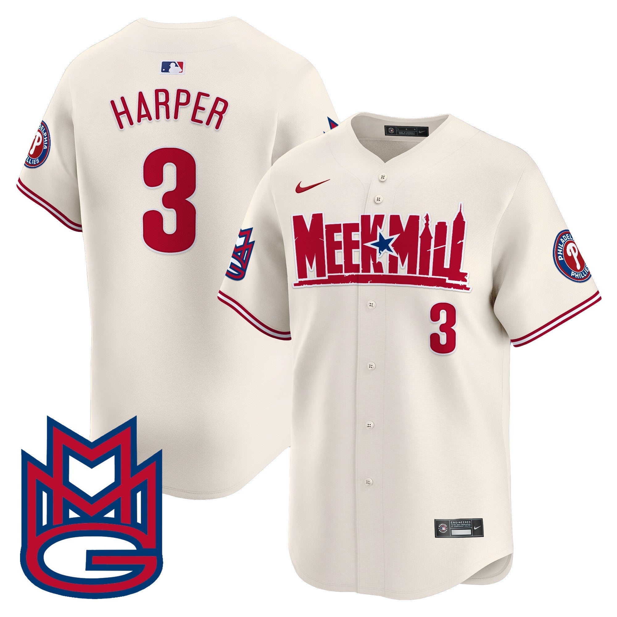 Men's Phillies Meek Mill Vapor Premier Limited Jersey - All Stitched