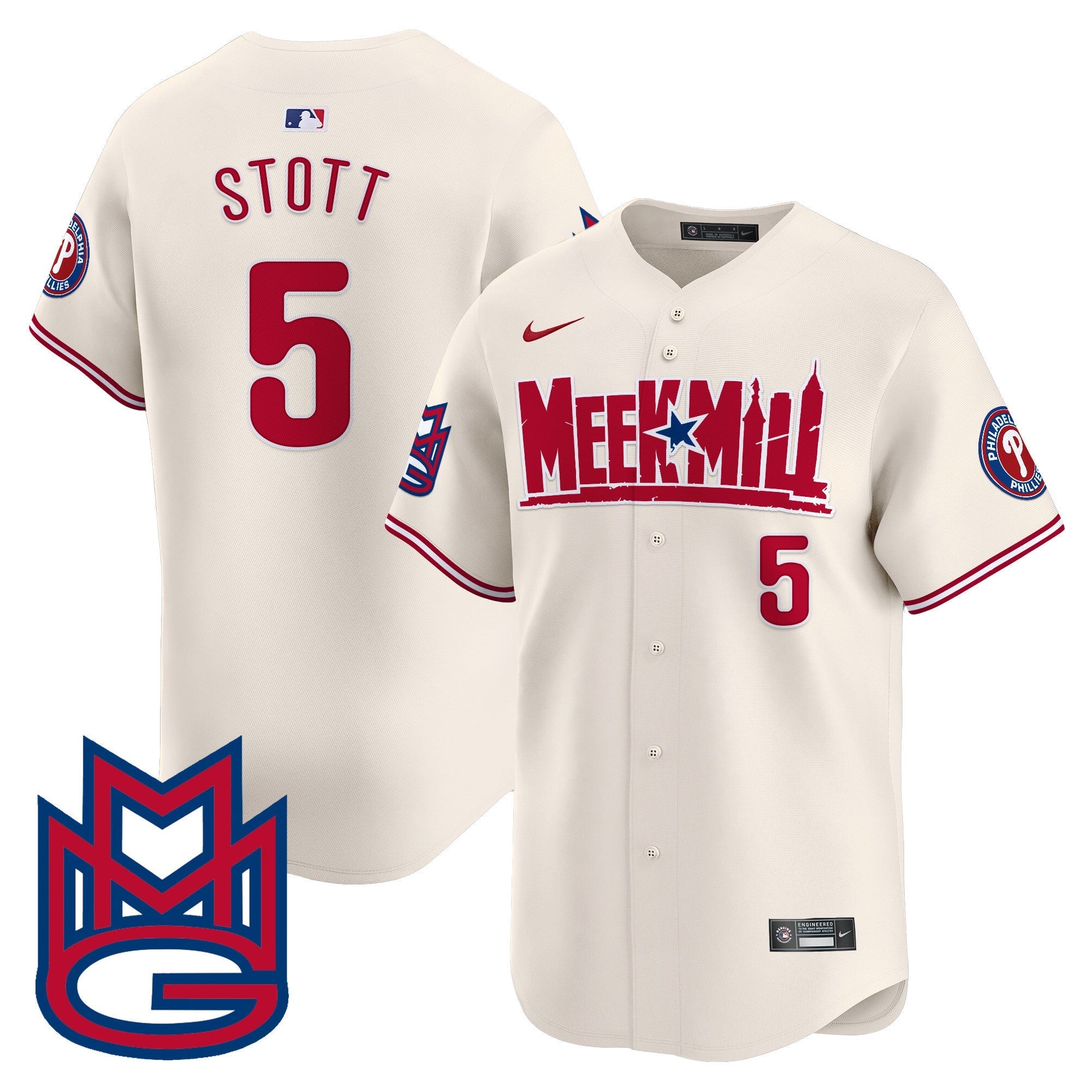 Men's Phillies Meek Mill Vapor Premier Limited Jersey - All Stitched