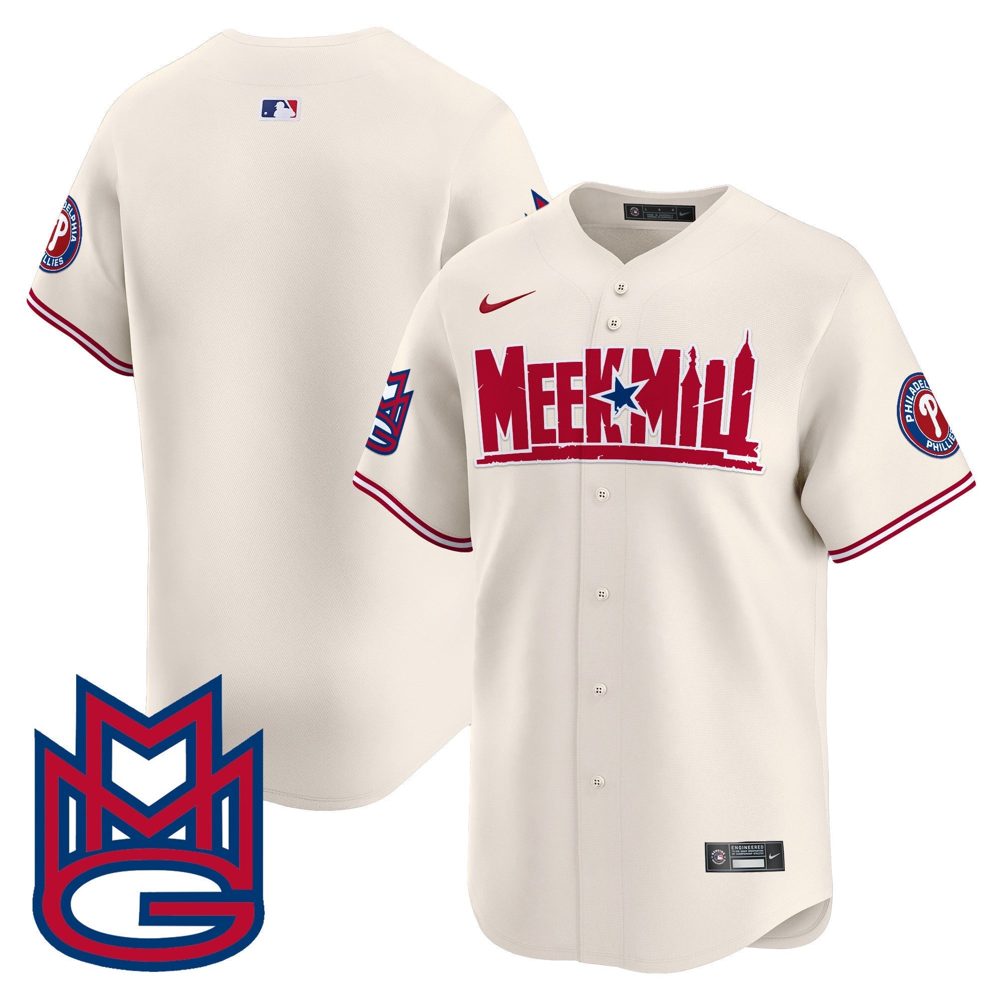 Men's Phillies Meek Mill Vapor Premier Limited Jersey - All Stitched