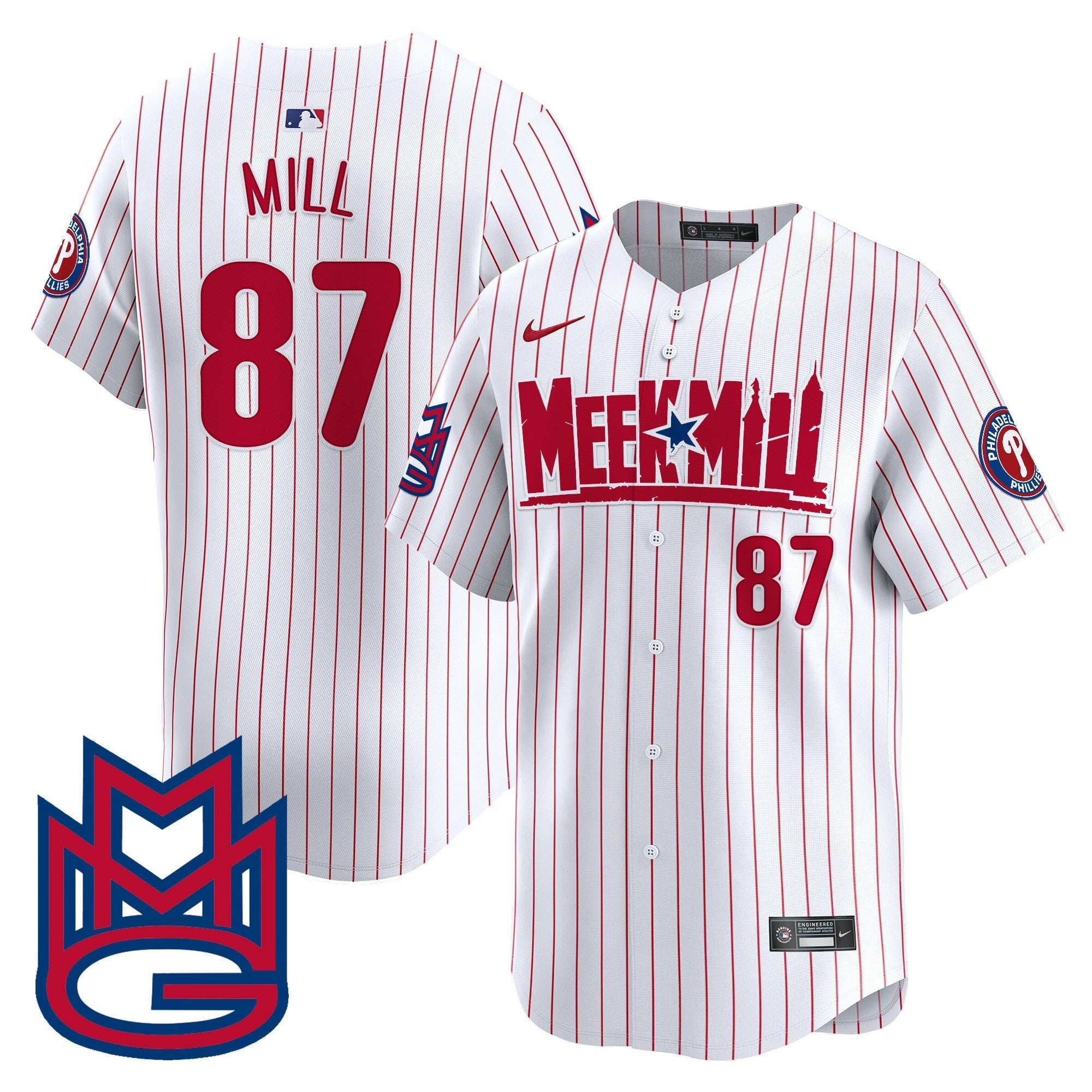 Men's Phillies Meek Mill Vapor Premier Limited Jersey - All Stitched