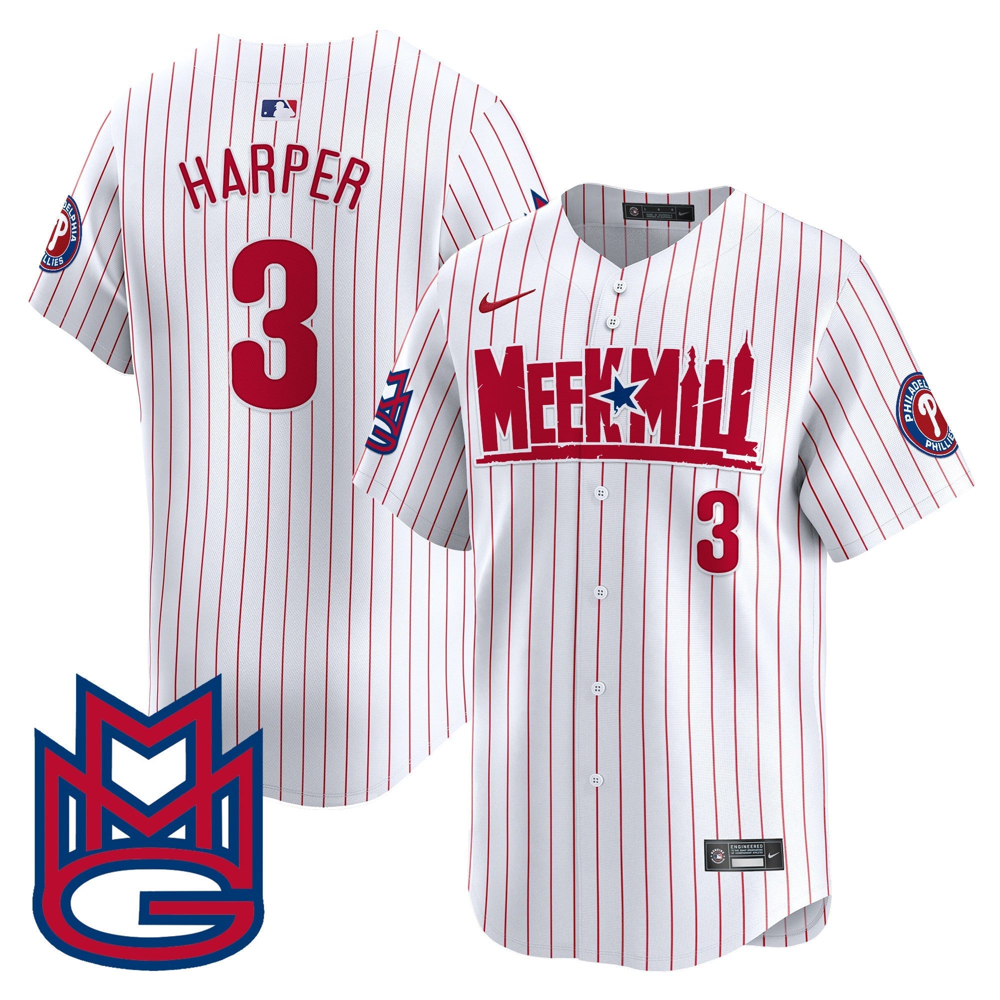 Men's Phillies Meek Mill Vapor Premier Limited Jersey - All Stitched
