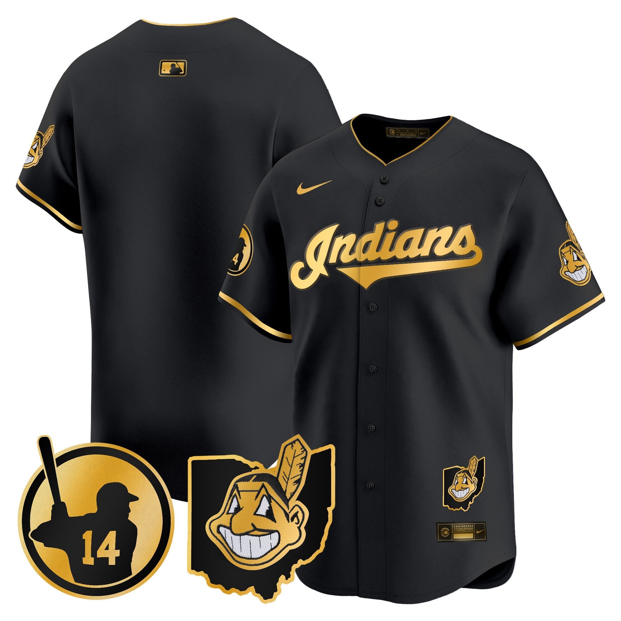Men's Cleveland Indians Larry Doby Patch Vapor Premier Limited Jersey - All Stitched
