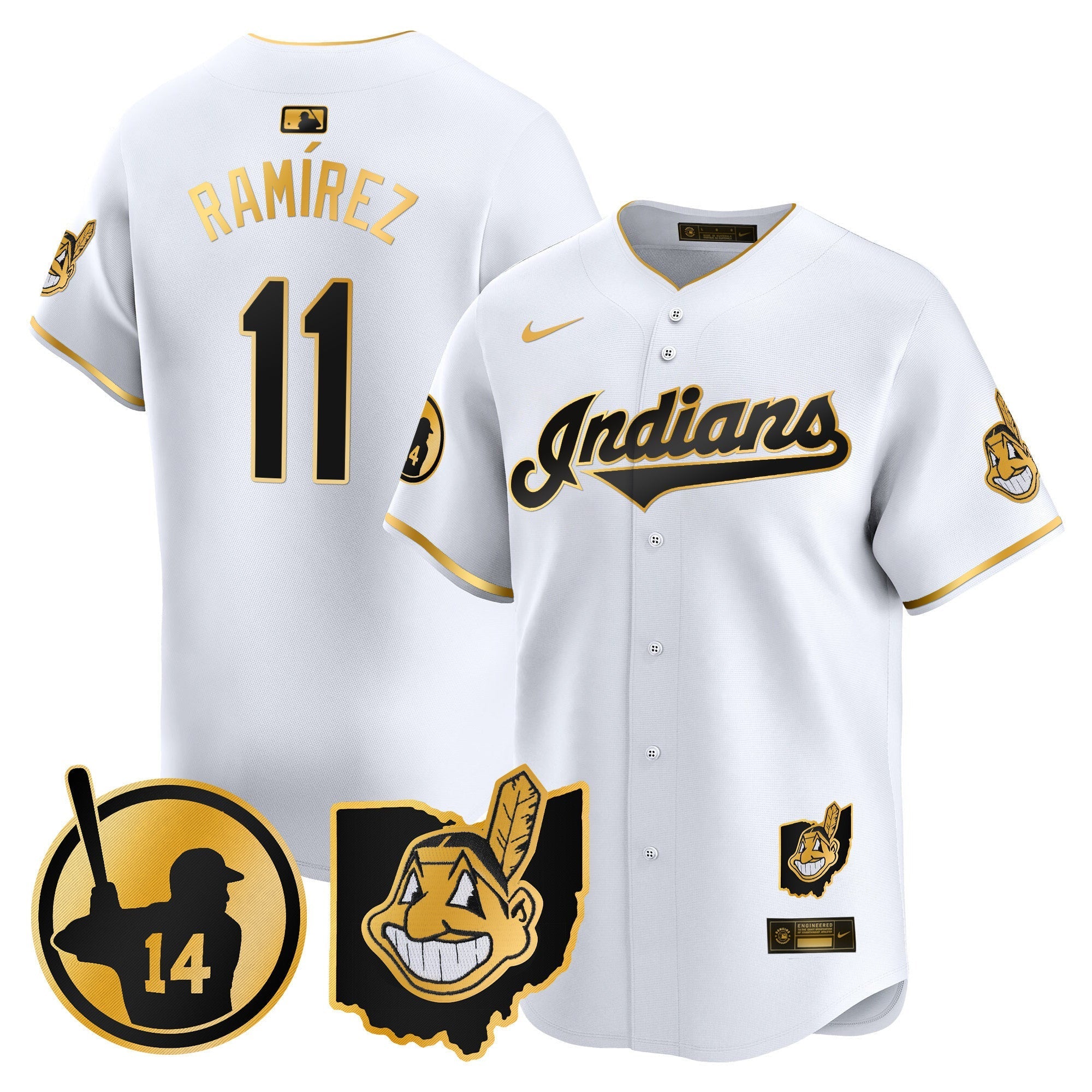 Men's Cleveland Indians Larry Doby Patch Vapor Premier Limited Jersey - All Stitched