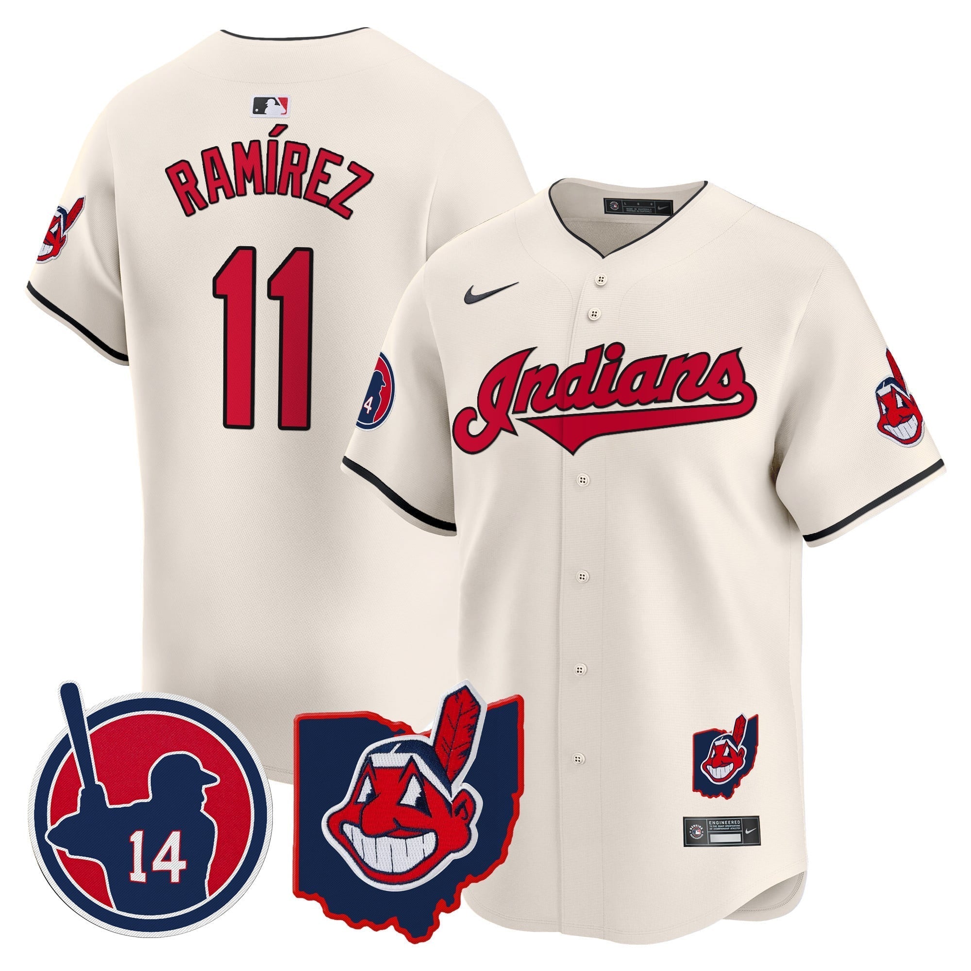 Men's Cleveland Indians Larry Doby Patch Vapor Premier Limited Jersey - All Stitched
