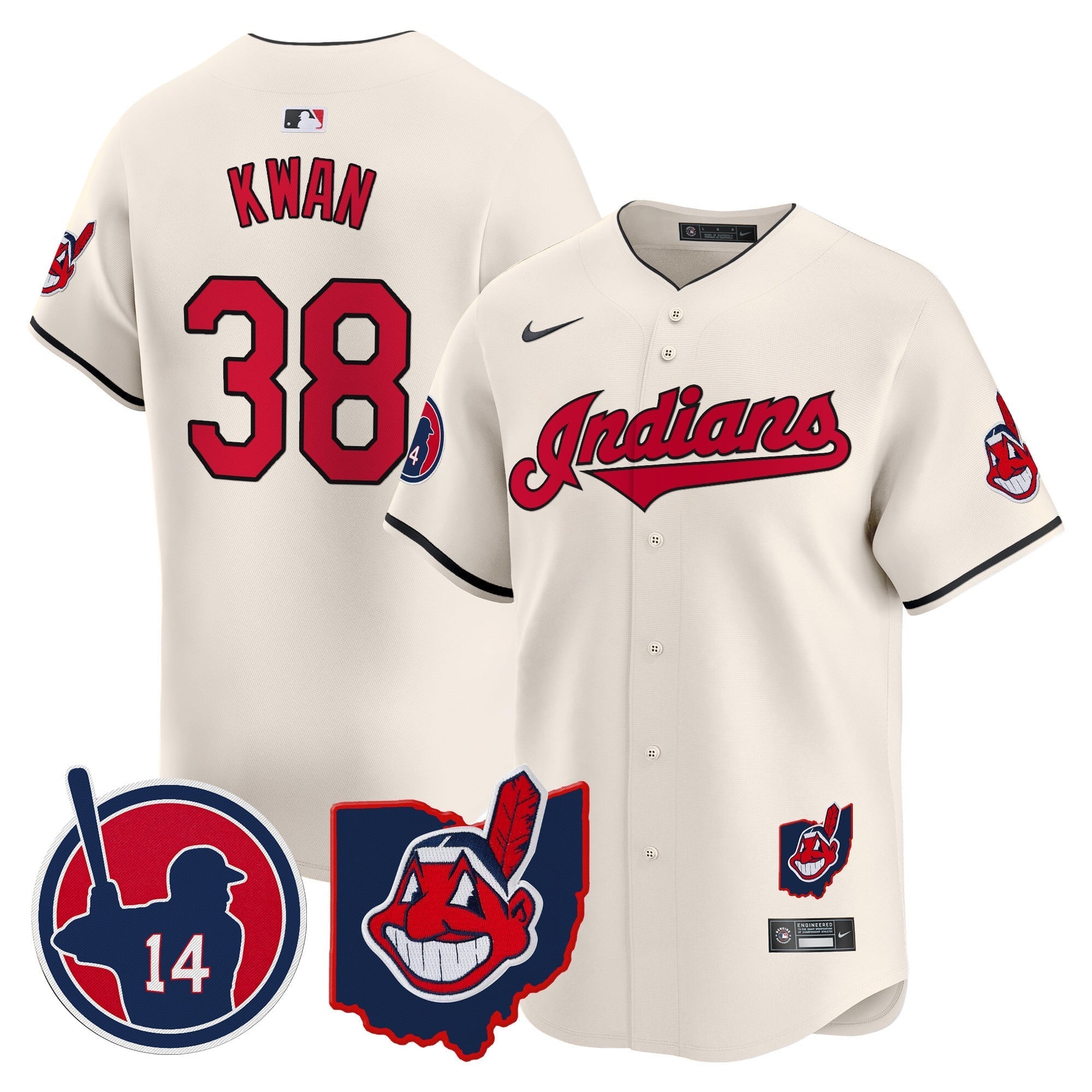 Men's Cleveland Indians Larry Doby Patch Vapor Premier Limited Jersey - All Stitched