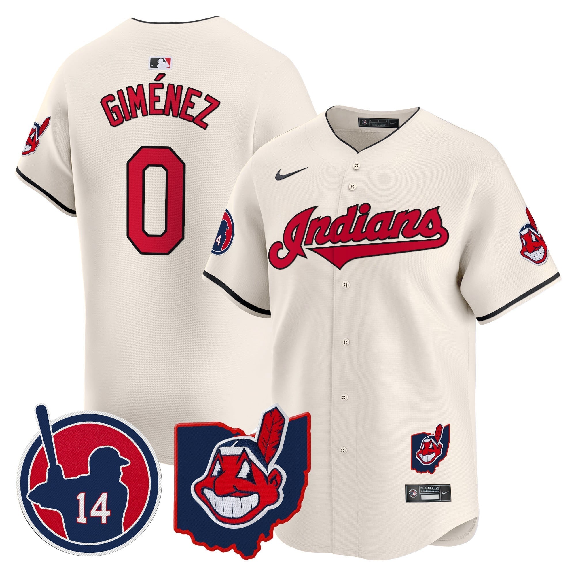 Men's Cleveland Indians Larry Doby Patch Vapor Premier Limited Jersey - All Stitched