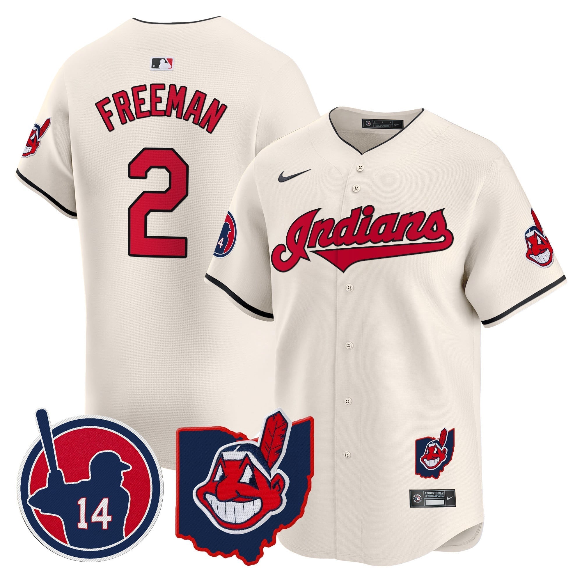 Men's Cleveland Indians Larry Doby Patch Vapor Premier Limited Jersey - All Stitched