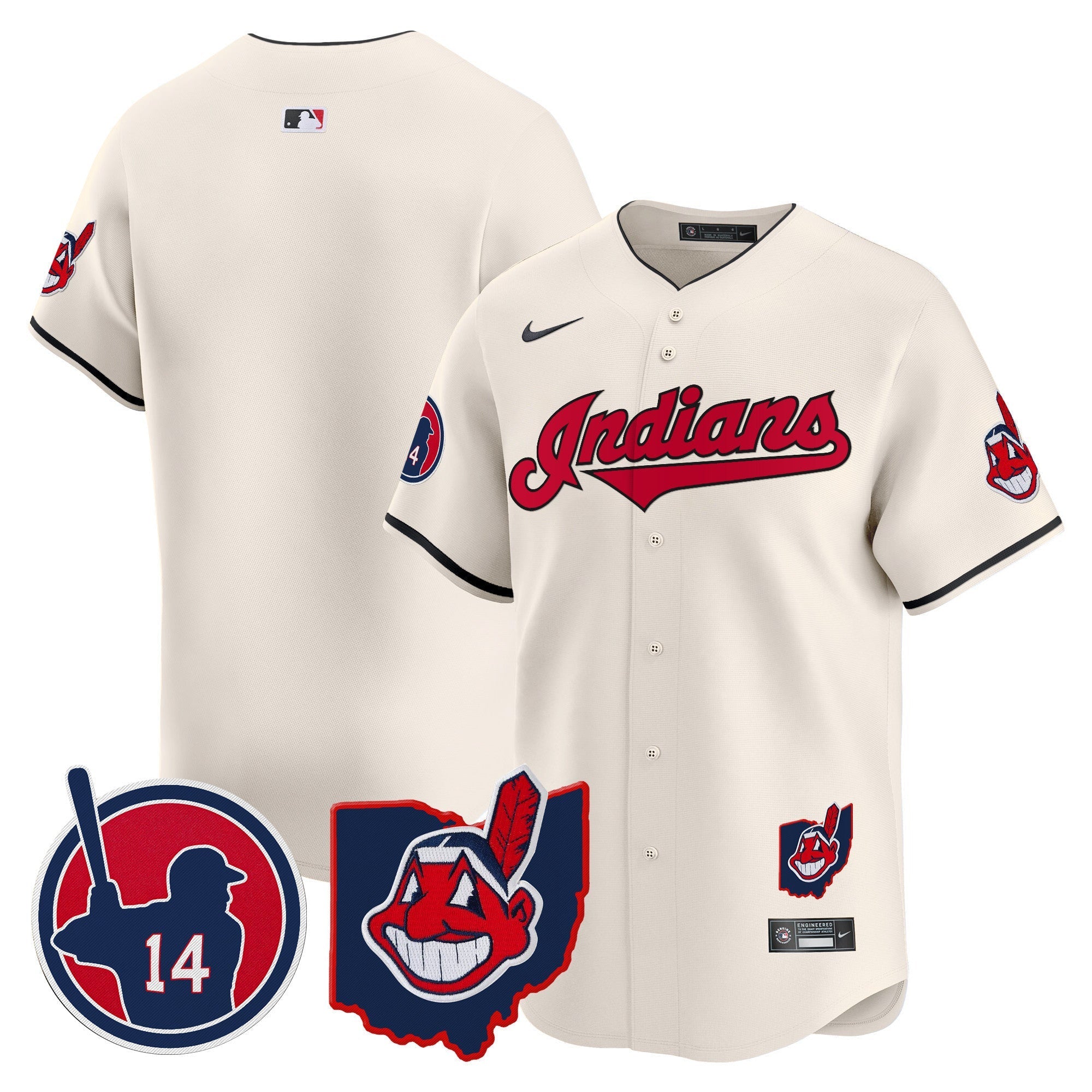 Men's Cleveland Indians Larry Doby Patch Vapor Premier Limited Jersey - All Stitched