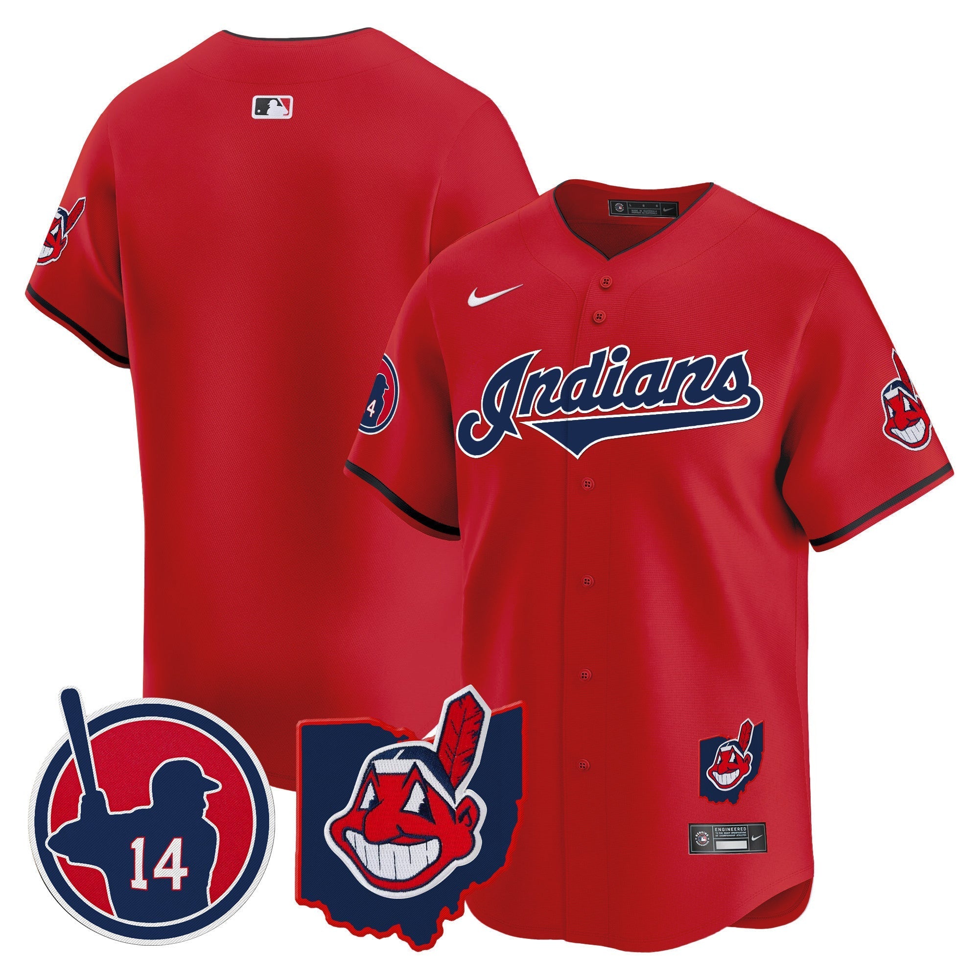 Men's Cleveland Indians Larry Doby Patch Vapor Premier Limited Jersey - All Stitched