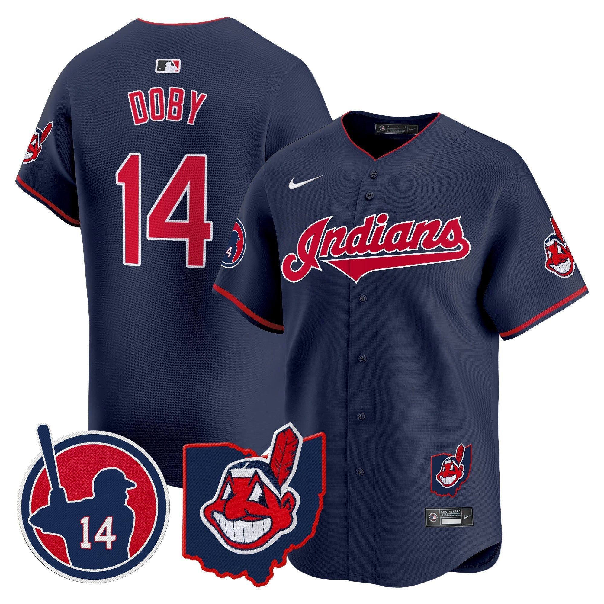 Women's Cleveland Indians Larry Doby Patch Vapor Premier Limited Jersey - All Stitched