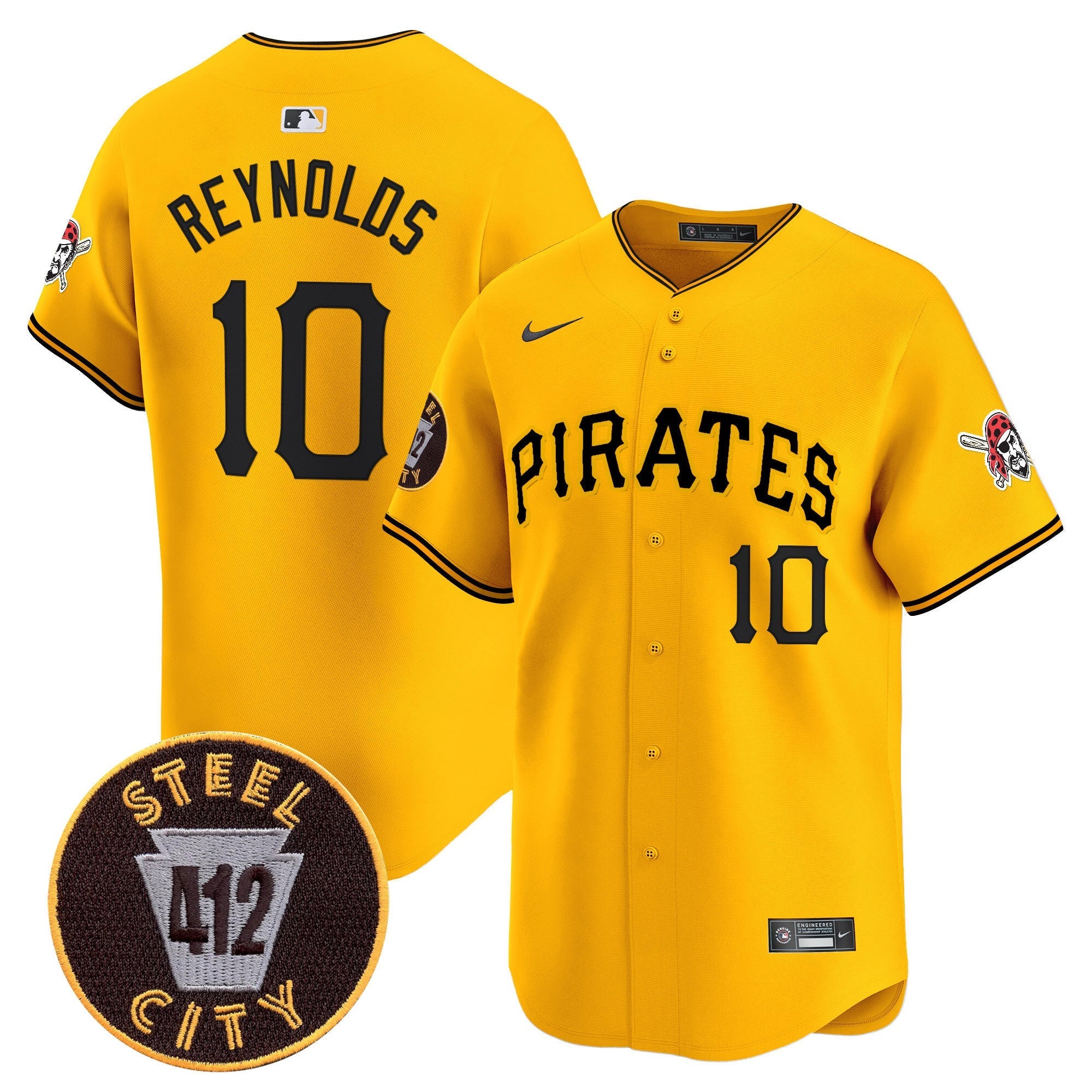 Men's Pittsburgh Pirates 412 Patch Vapor Premier Limited Jersey V3 - All Stitched