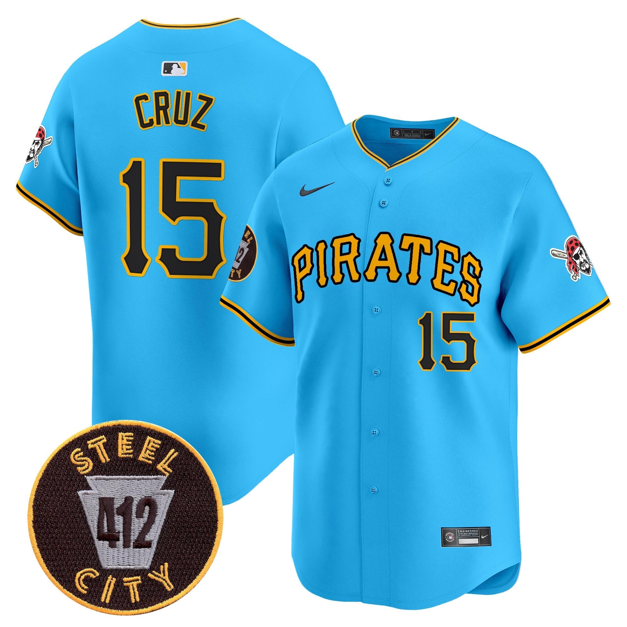 Men's Pittsburgh Pirates 412 Patch Vapor Premier Limited Jersey V3 - All Stitched