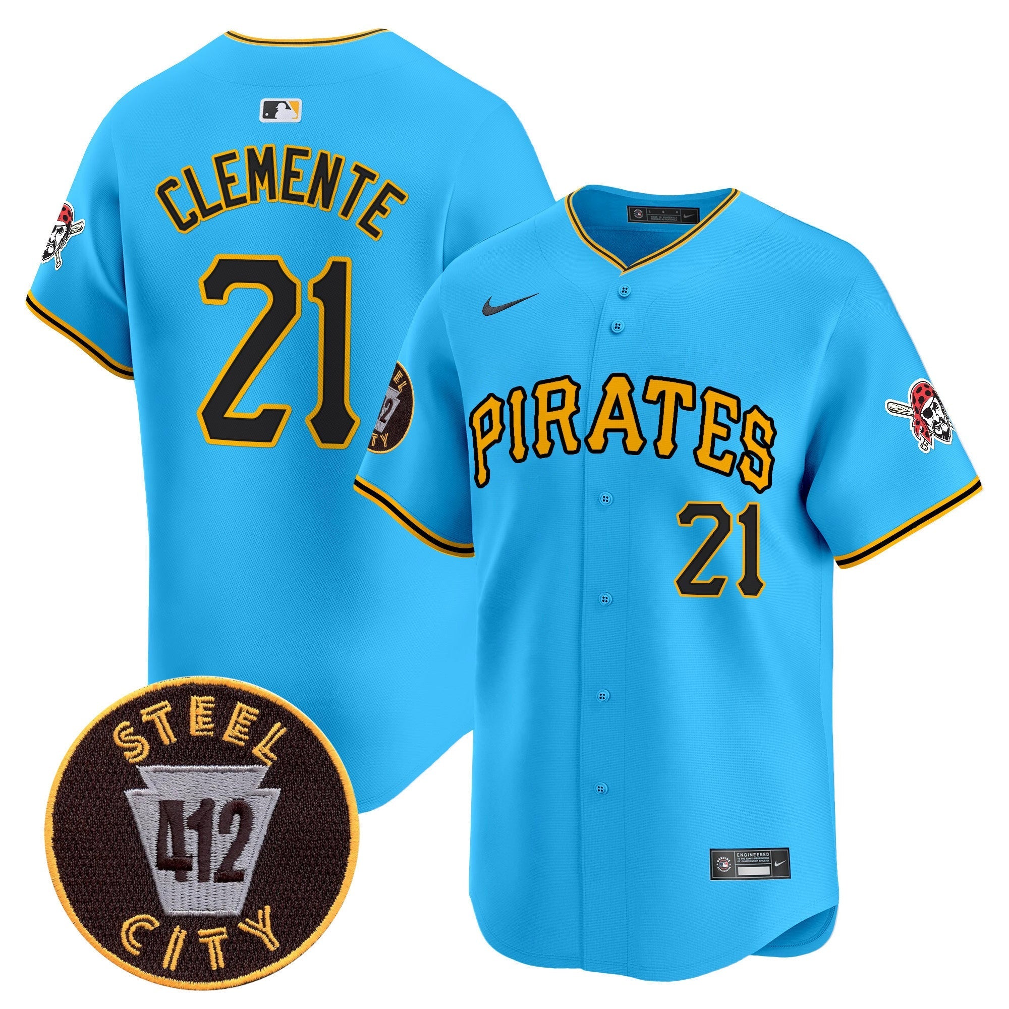 Men's Pittsburgh Pirates 412 Patch Vapor Premier Limited Jersey V3 - All Stitched