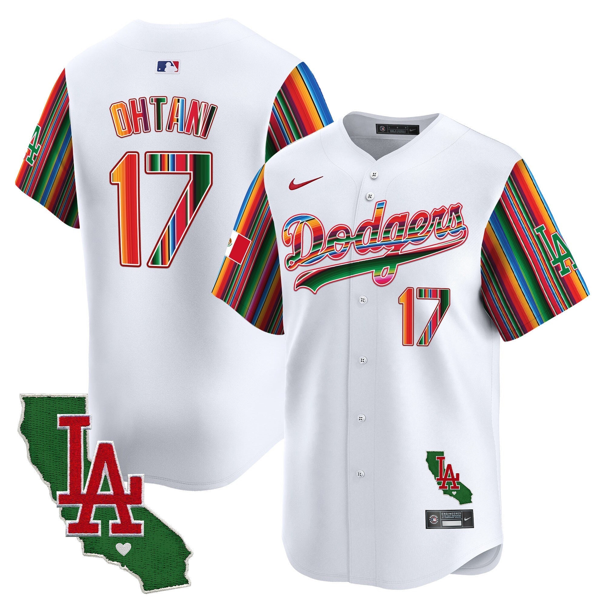 Men's Dodgers Mexico California Patch Vapor Premier Limited Jersey V5 - All Stitched