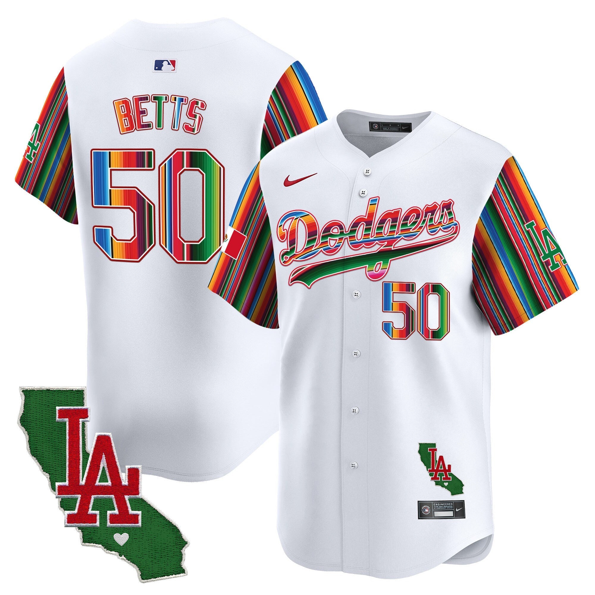 Men's Dodgers Mexico California Patch Vapor Premier Limited Jersey V5 - All Stitched