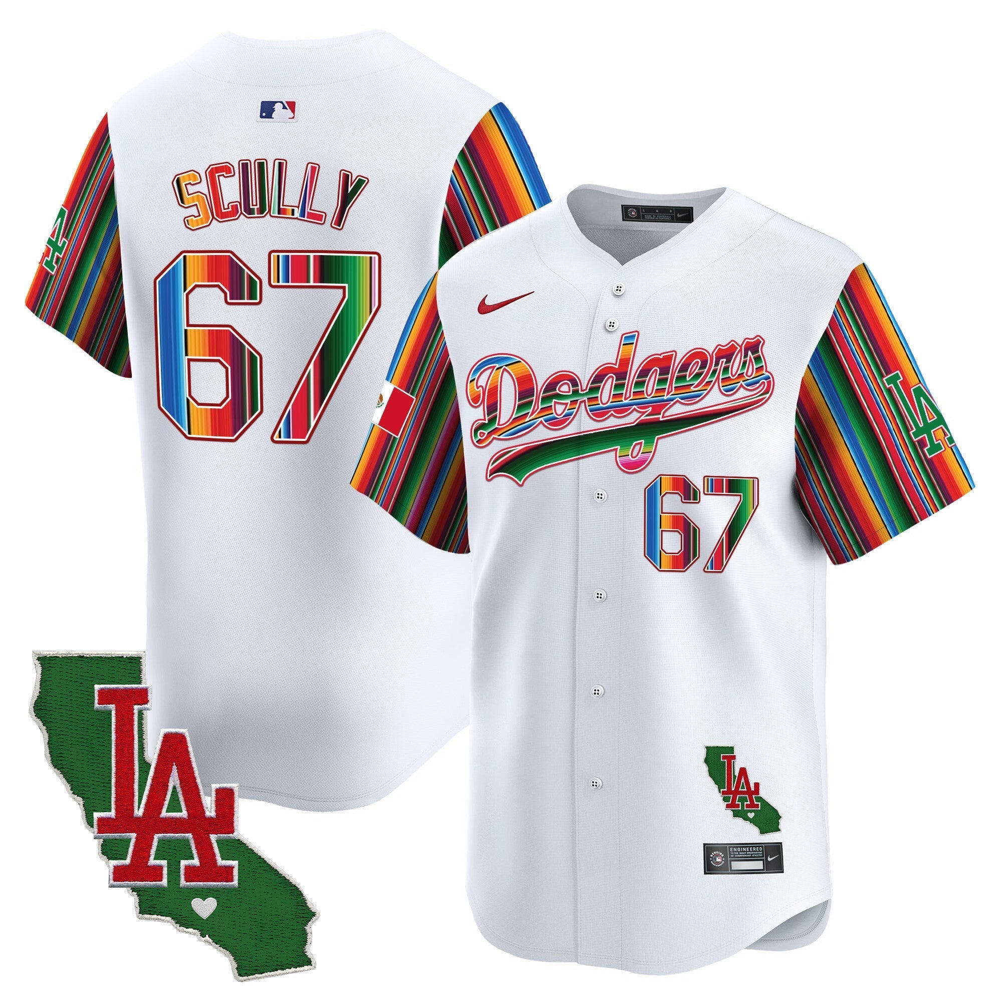 Men's Dodgers Mexico California Patch Vapor Premier Limited Jersey V5 - All Stitched