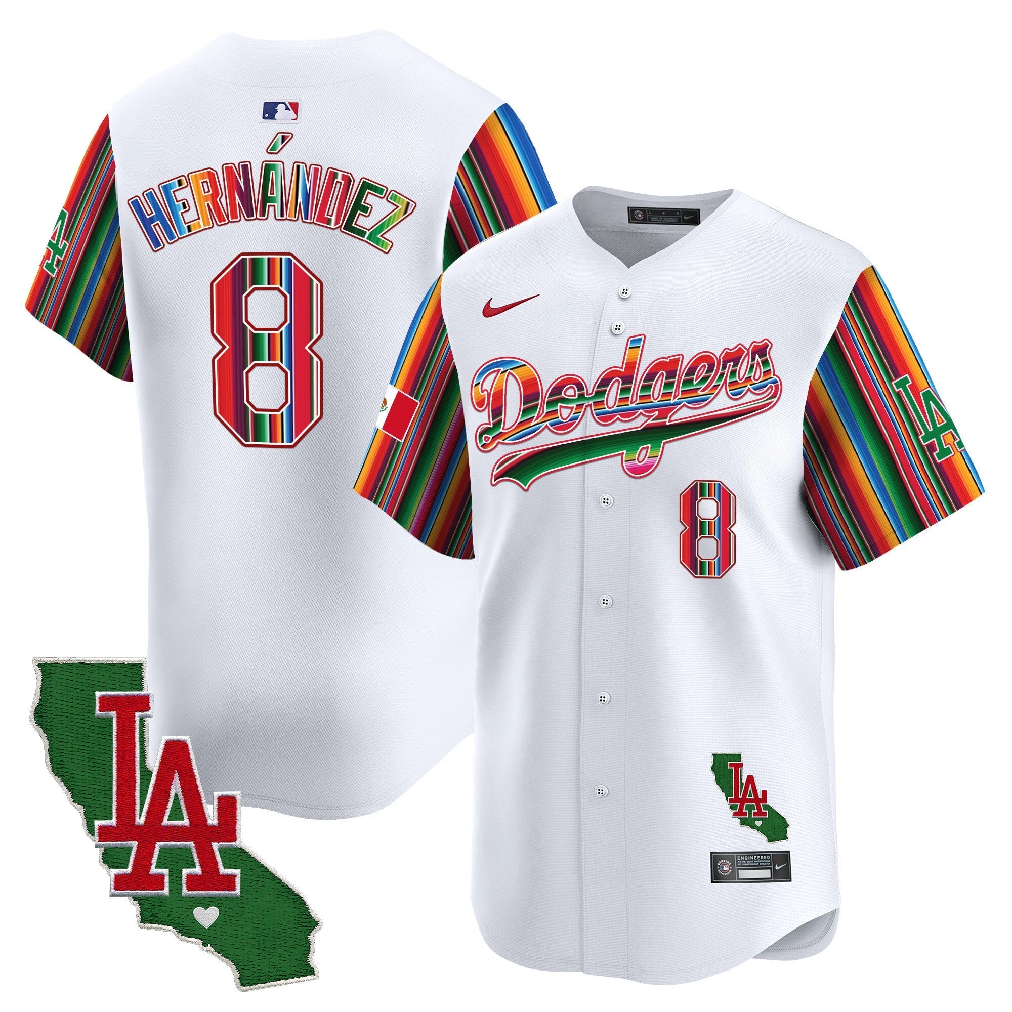 Men's Dodgers Mexico California Patch Vapor Premier Limited Jersey V5 - All Stitched