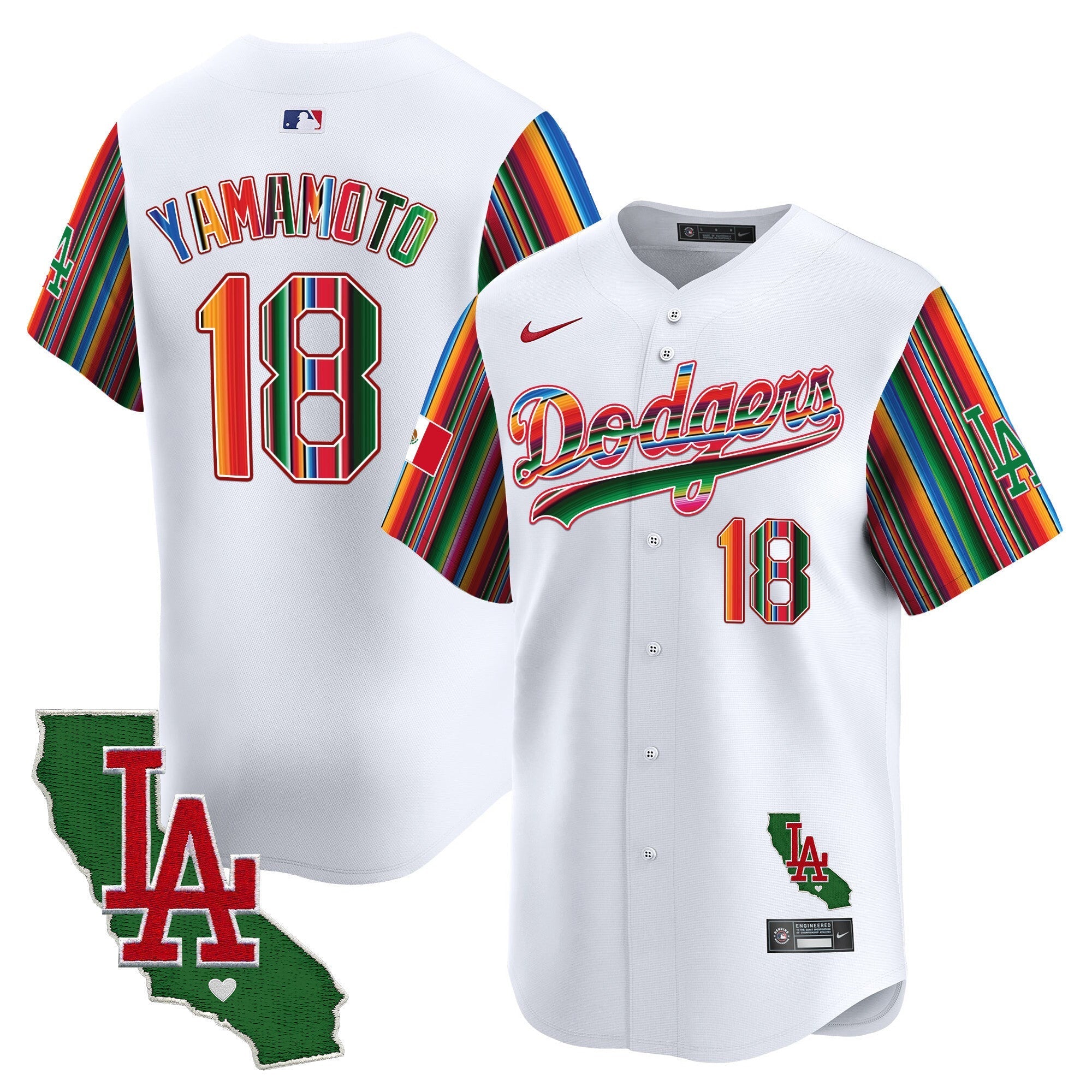 Men's Dodgers Mexico California Patch Vapor Premier Limited Jersey V5 - All Stitched
