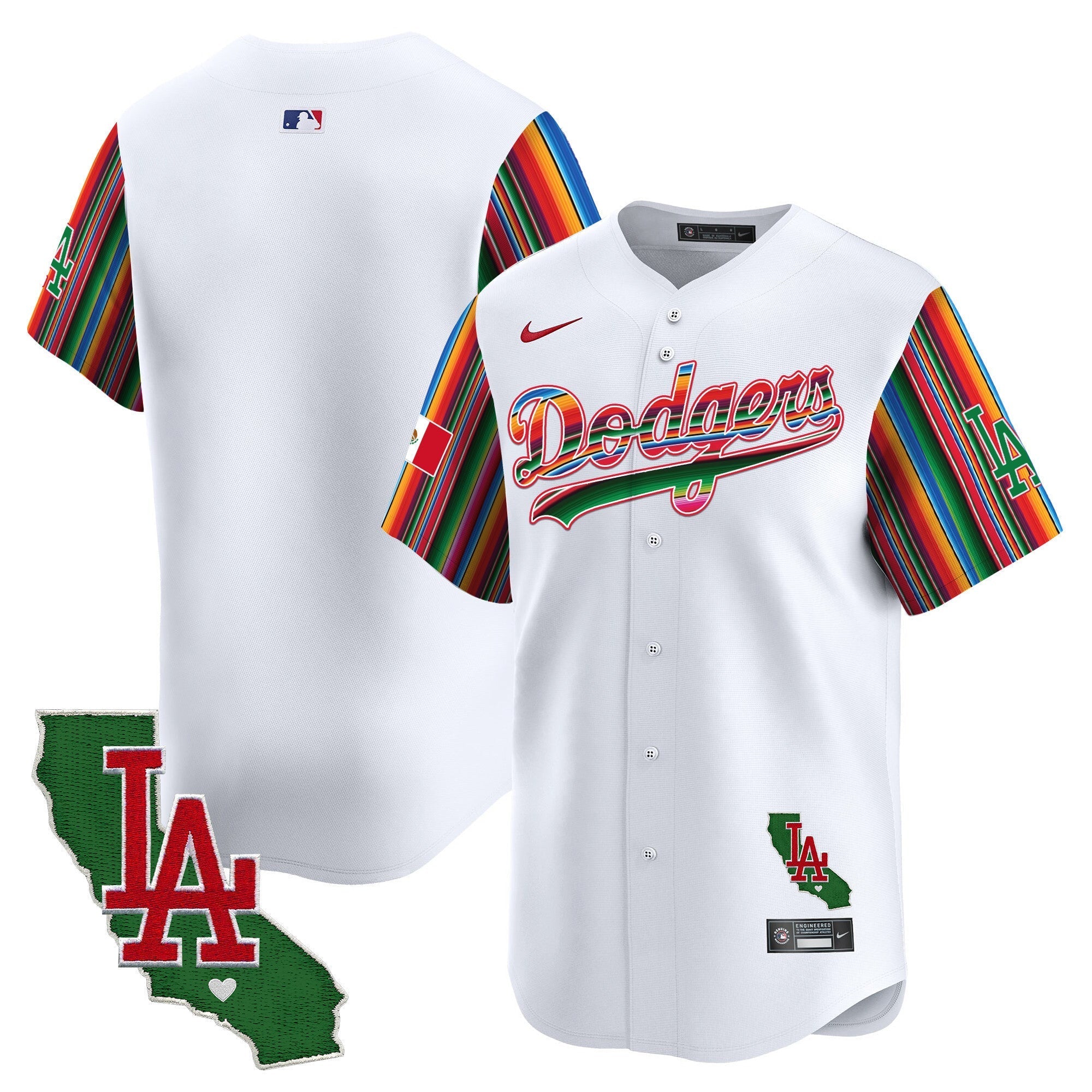 Men's Dodgers Mexico California Patch Vapor Premier Limited Jersey V5 - All Stitched