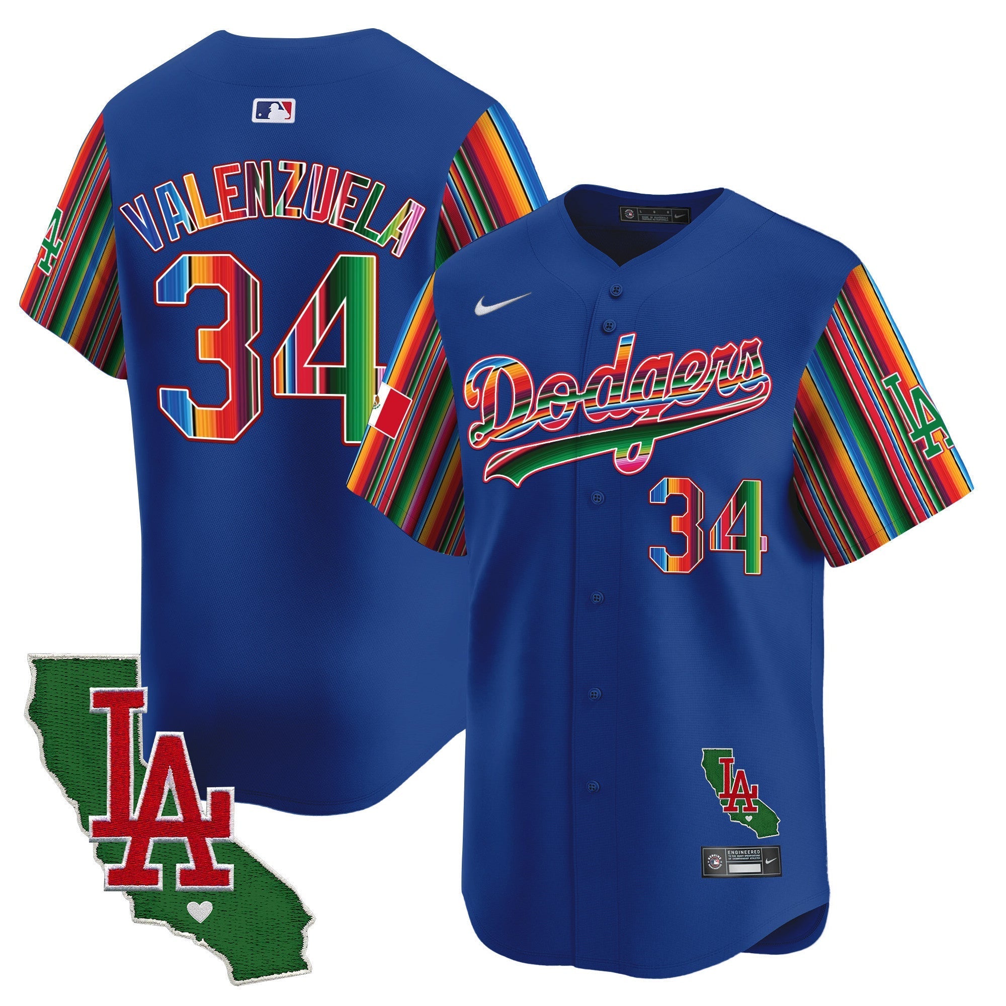 Men's Dodgers Mexico California Patch Vapor Premier Limited Jersey V5 - All Stitched