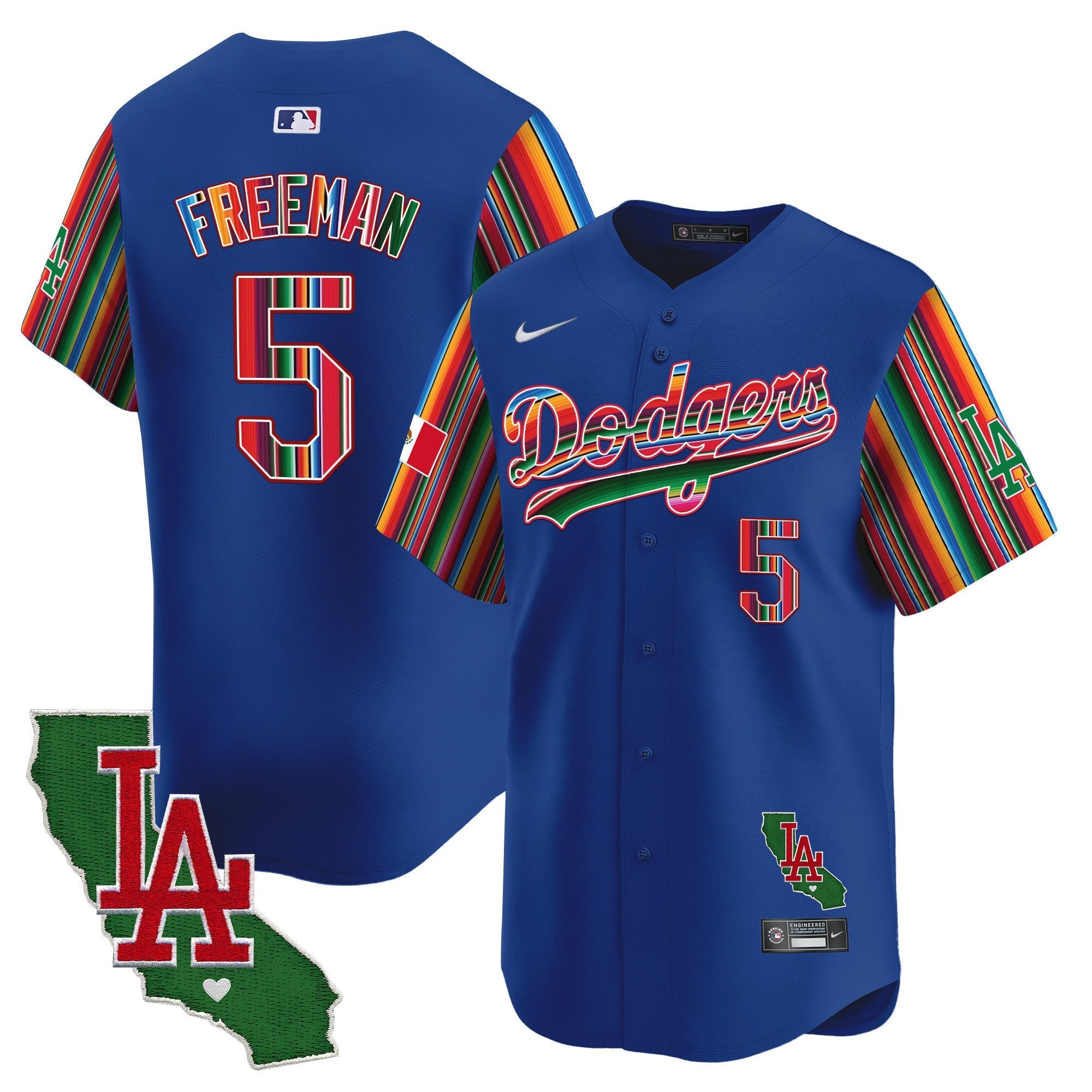 Men's Dodgers Mexico California Patch Vapor Premier Limited Jersey V5 - All Stitched