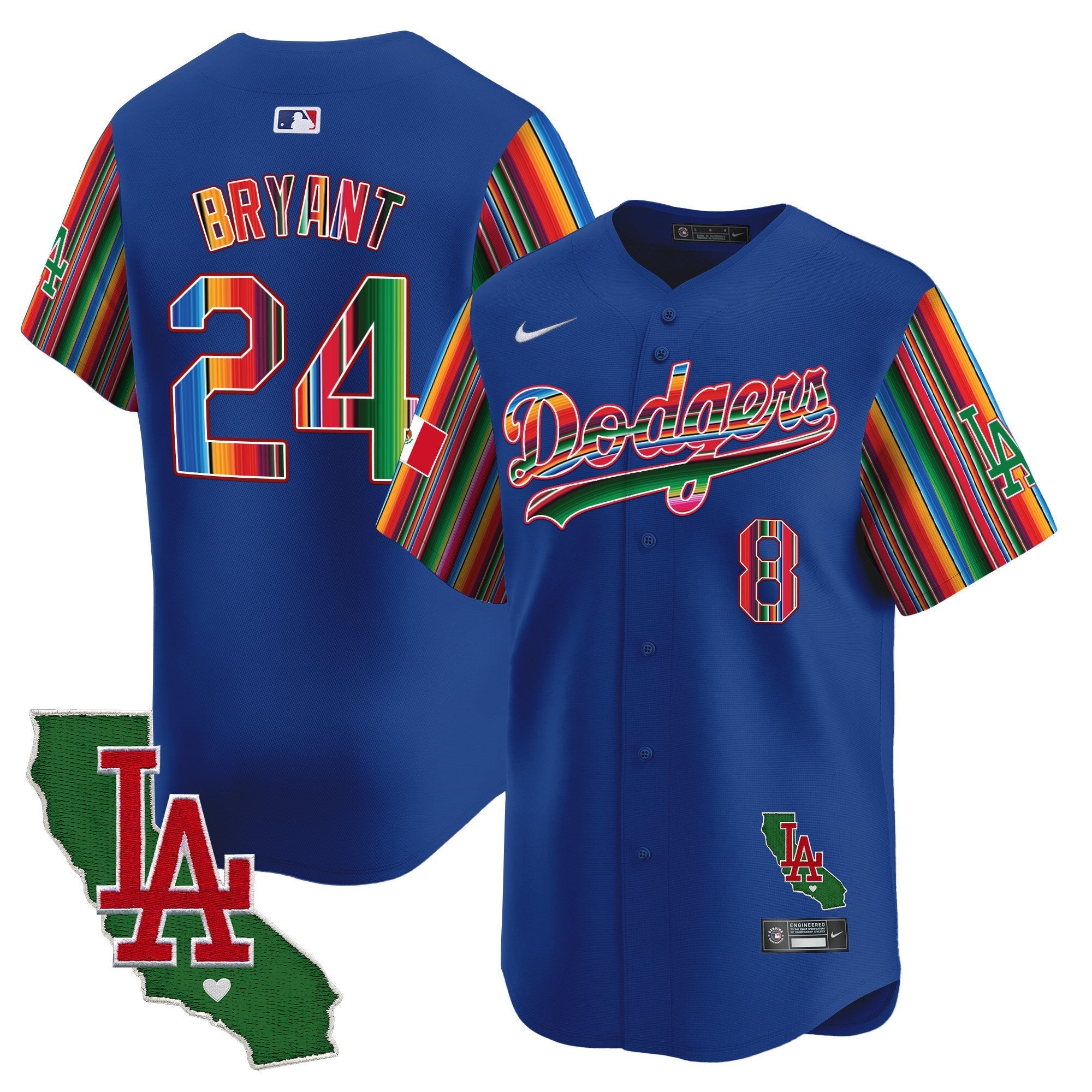 Men's Dodgers Mexico California Patch Vapor Premier Limited Jersey V5 - All Stitched
