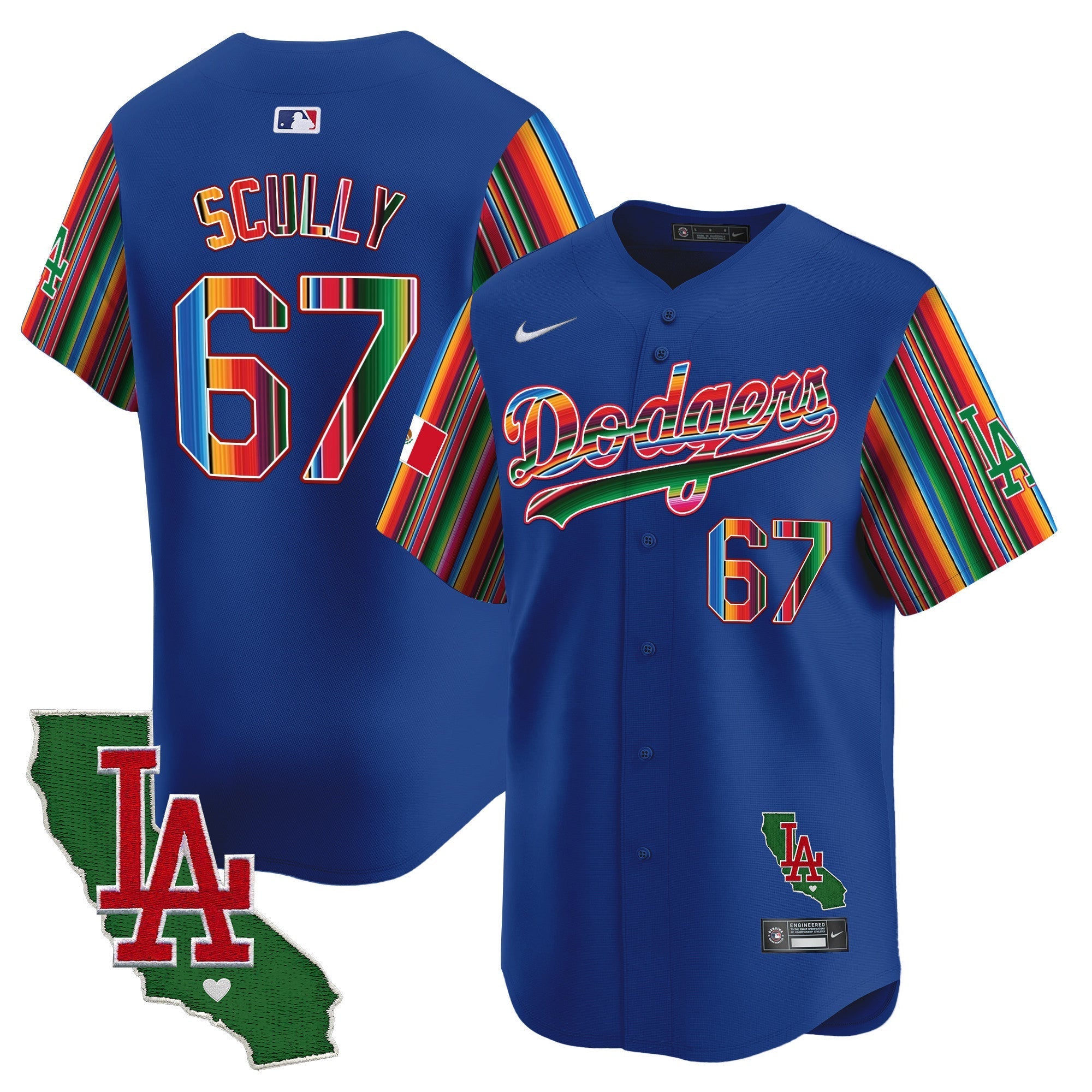Men's Dodgers Mexico California Patch Vapor Premier Limited Jersey V5 - All Stitched