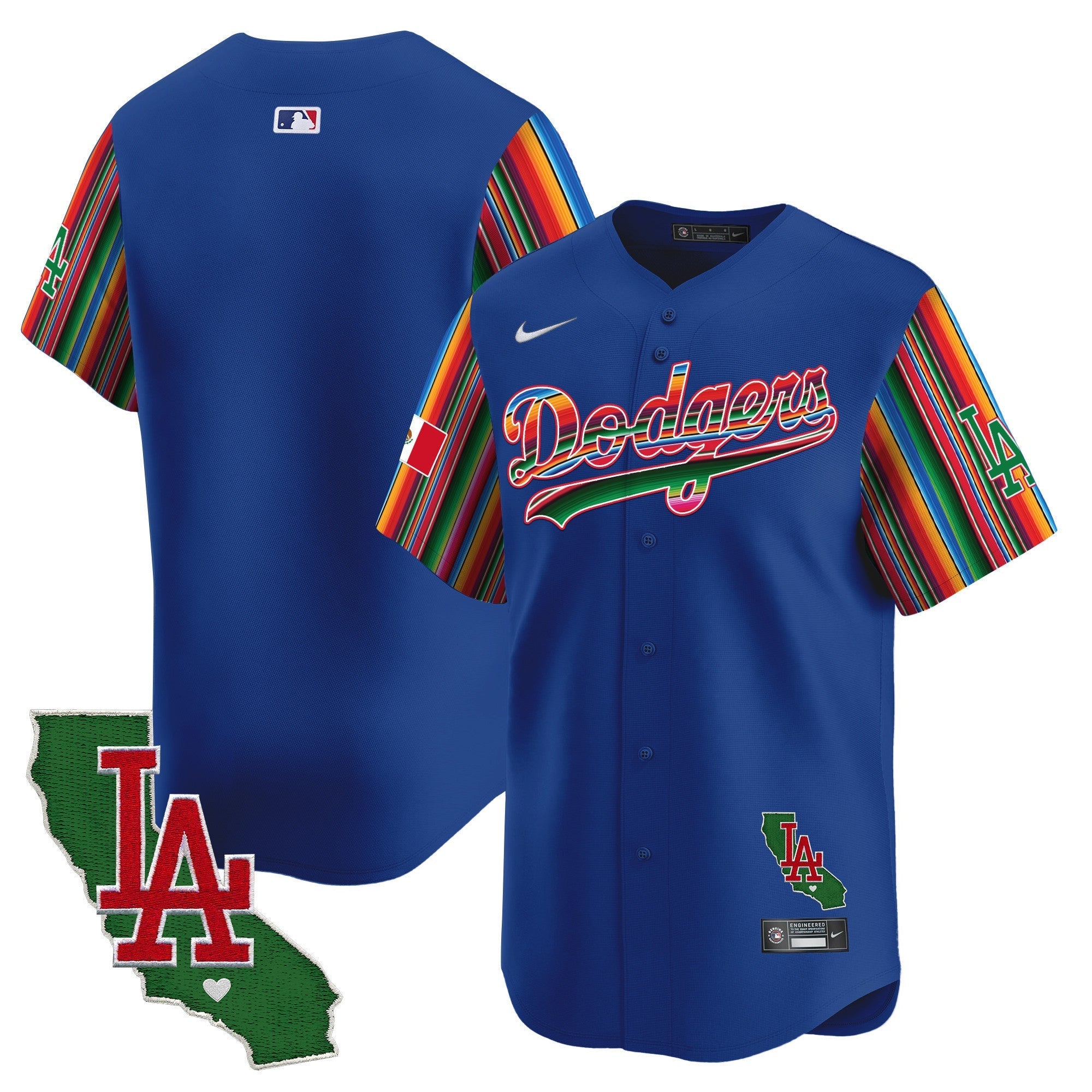 Men's Dodgers Mexico California Patch Vapor Premier Limited Jersey V5 - All Stitched