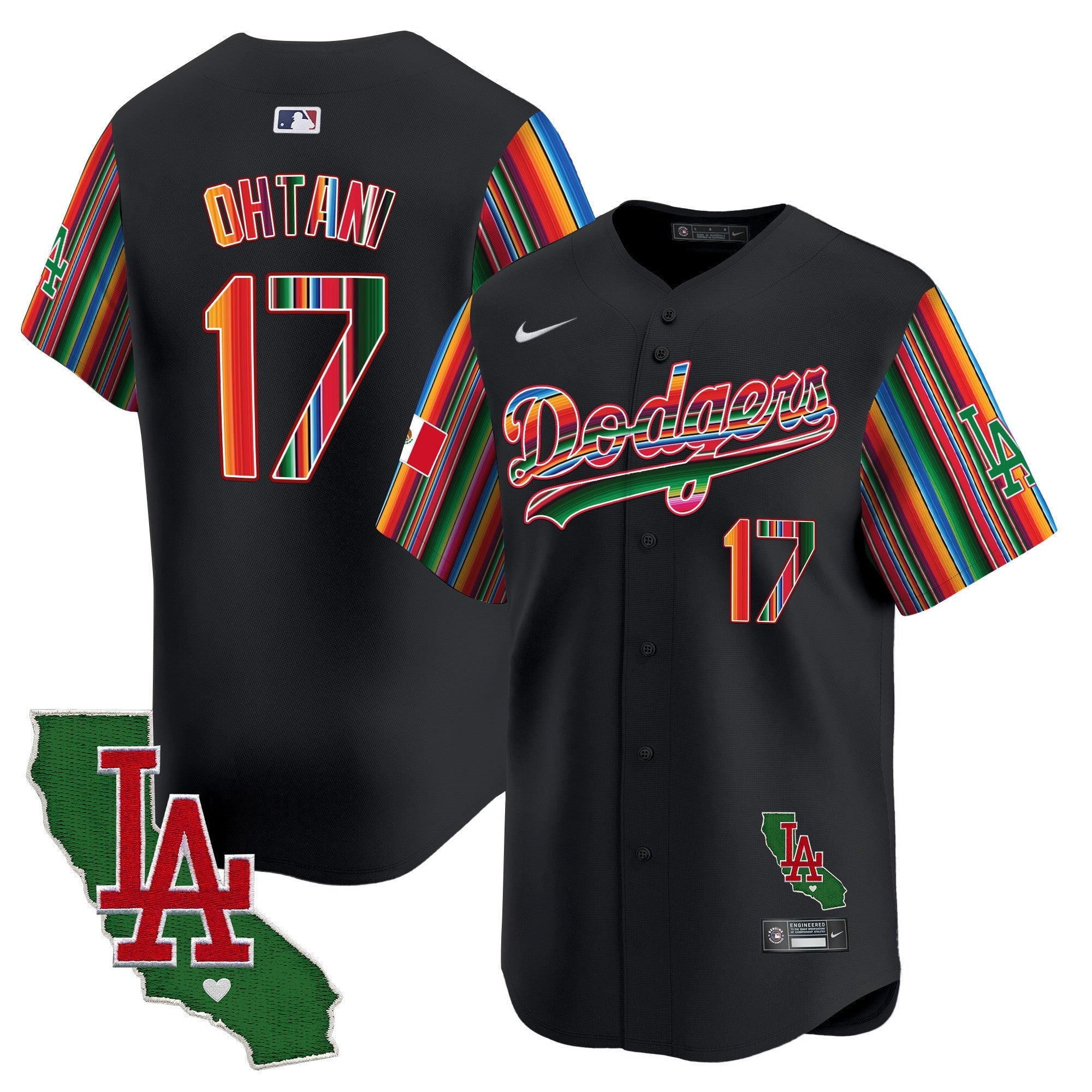 Men's Dodgers Mexico California Patch Vapor Premier Limited Jersey V5 - All Stitched
