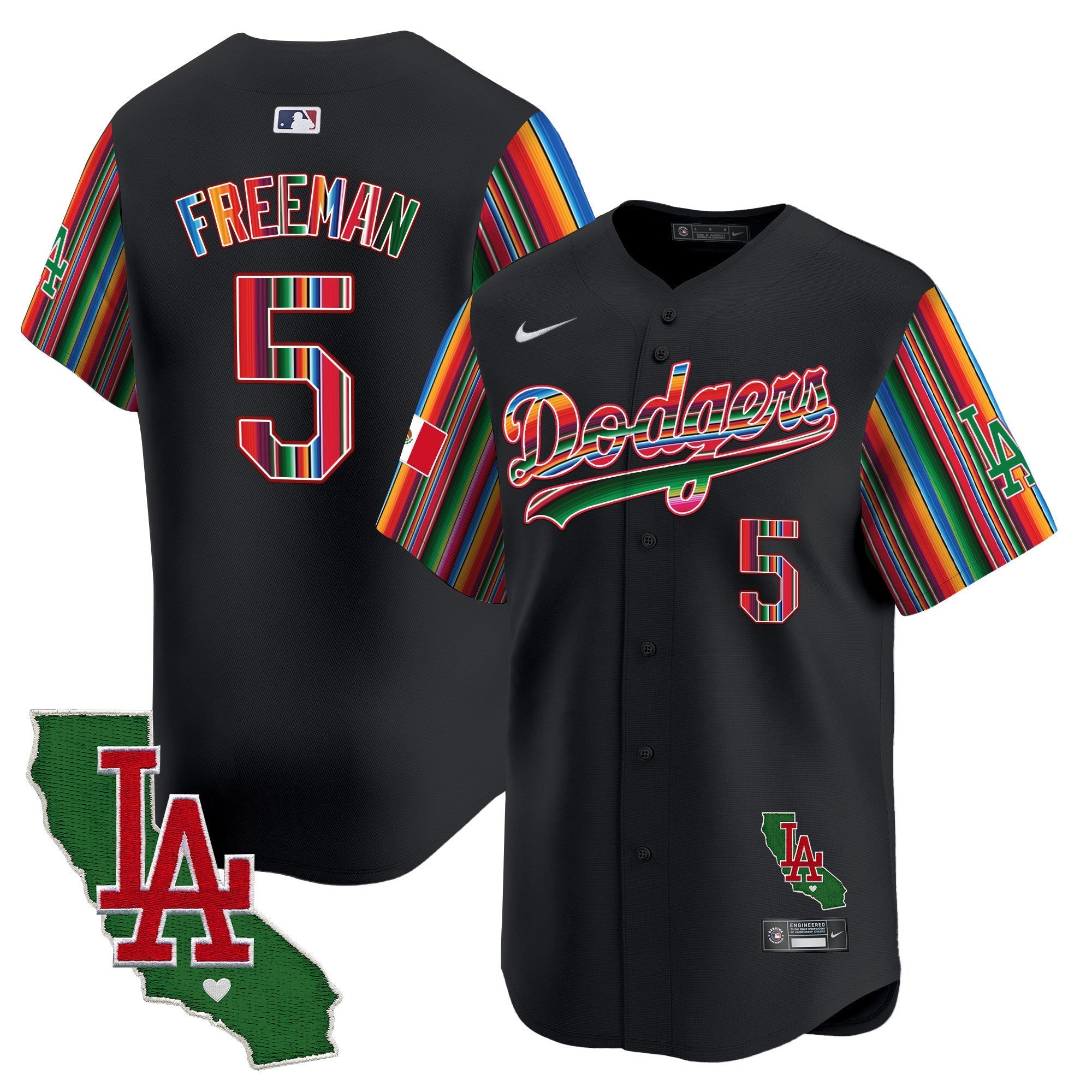 Men's Dodgers Mexico California Patch Vapor Premier Limited Jersey V5 - All Stitched