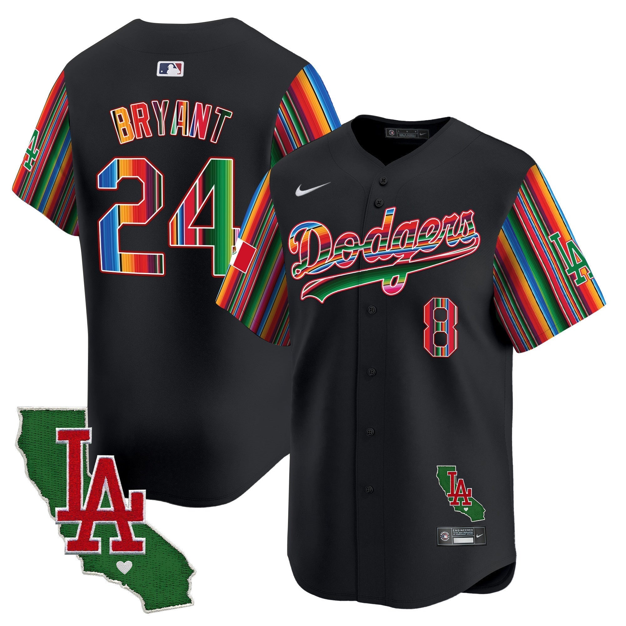 Men's Dodgers Mexico California Patch Vapor Premier Limited Jersey V5 - All Stitched