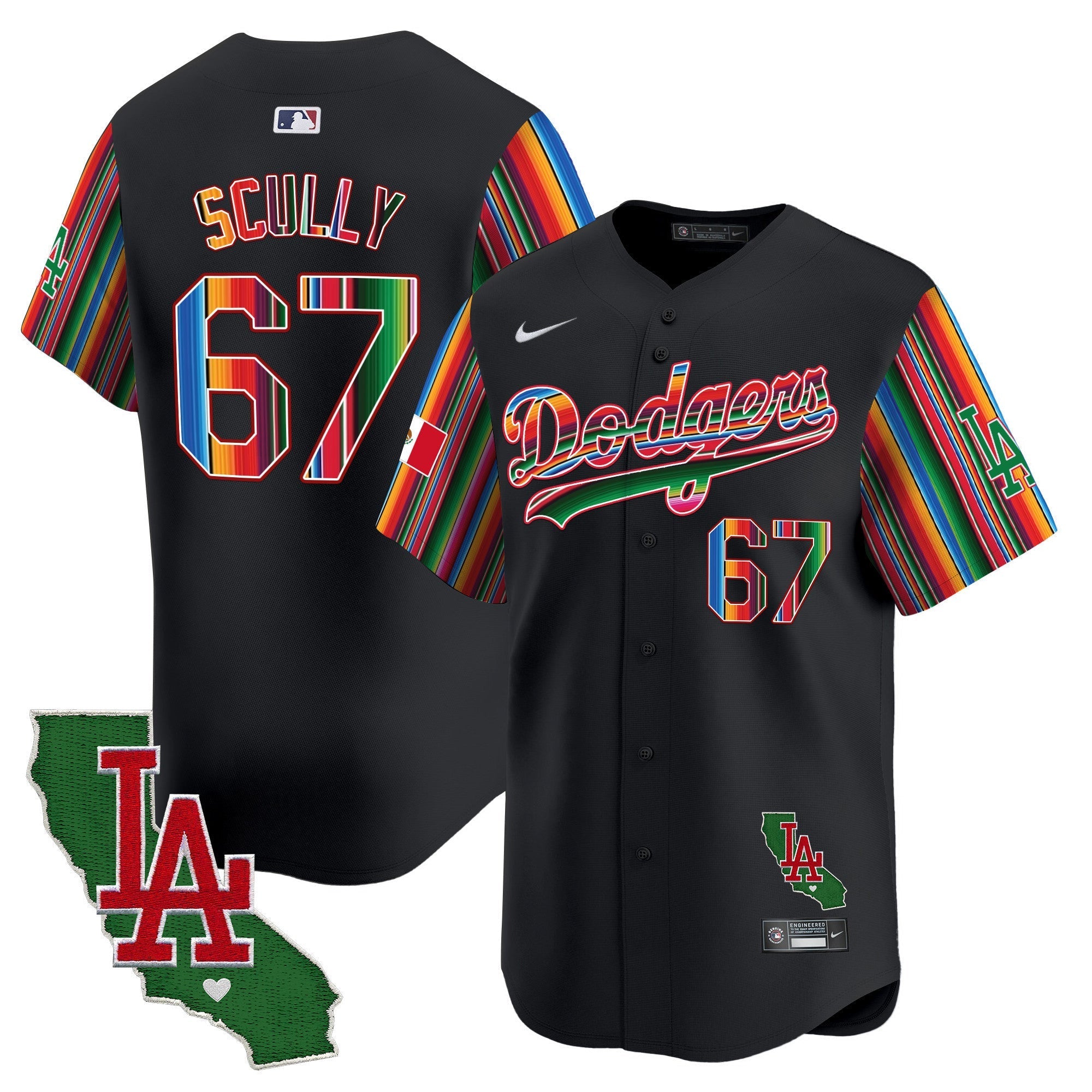 Men's Dodgers Mexico California Patch Vapor Premier Limited Jersey V5 - All Stitched