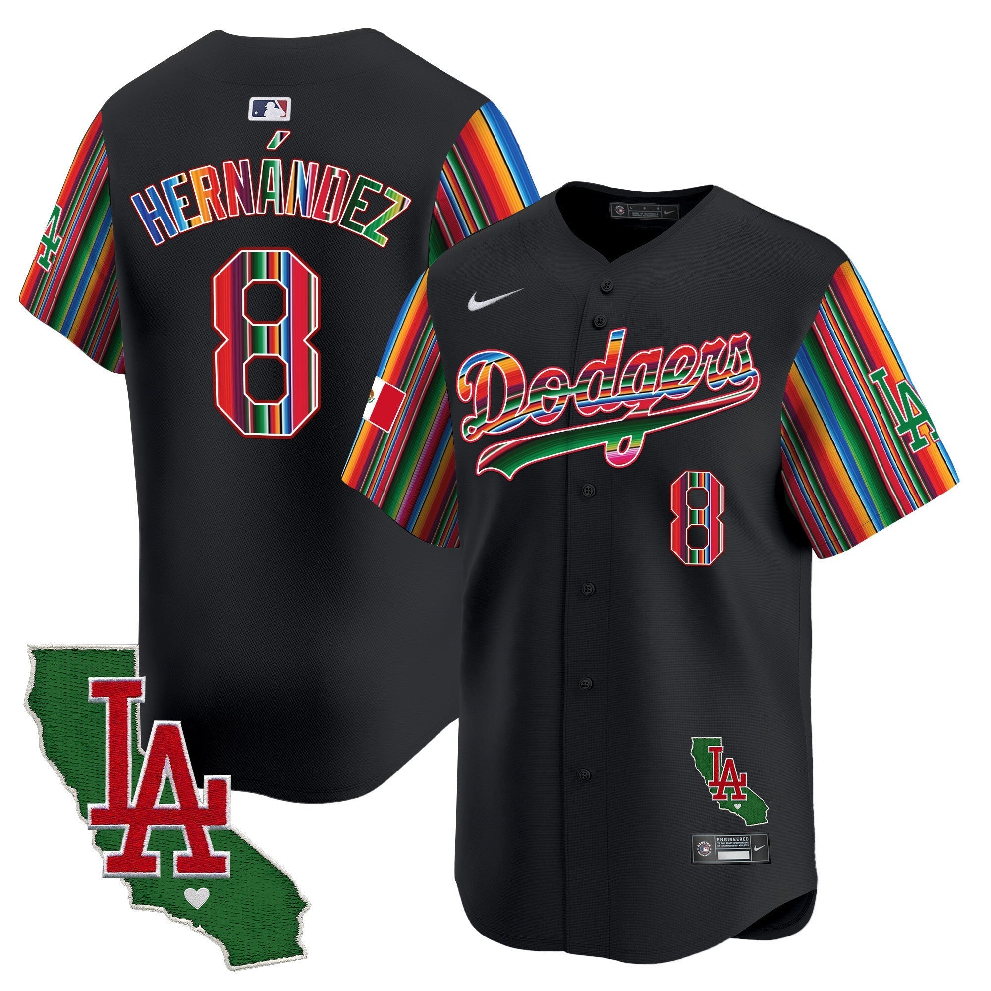Men's Dodgers Mexico California Patch Vapor Premier Limited Jersey V5 - All Stitched