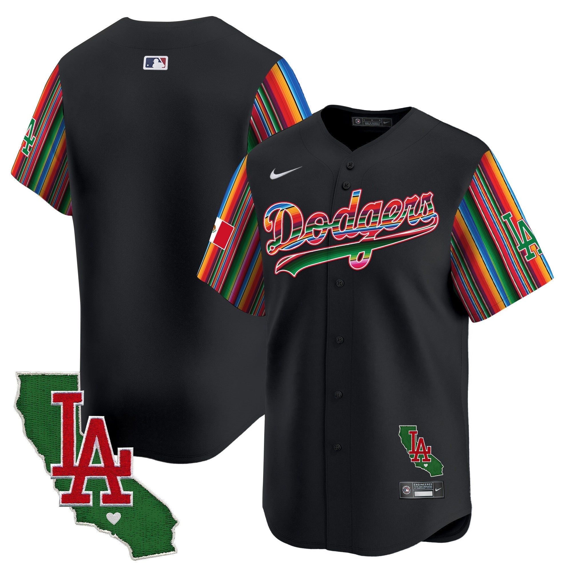 Men's Dodgers Mexico California Patch Vapor Premier Limited Jersey V5 - All Stitched