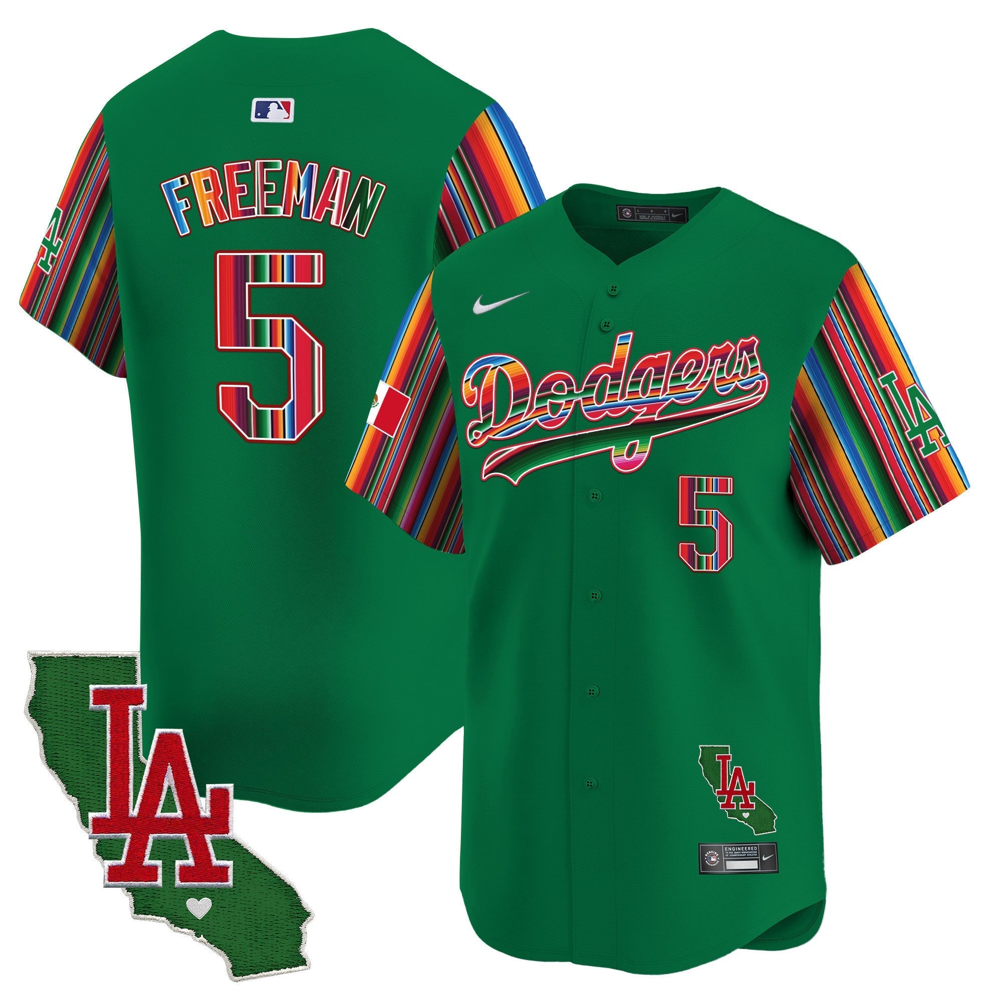 Men's Dodgers Mexico California Patch Vapor Premier Limited Jersey V5 - All Stitched