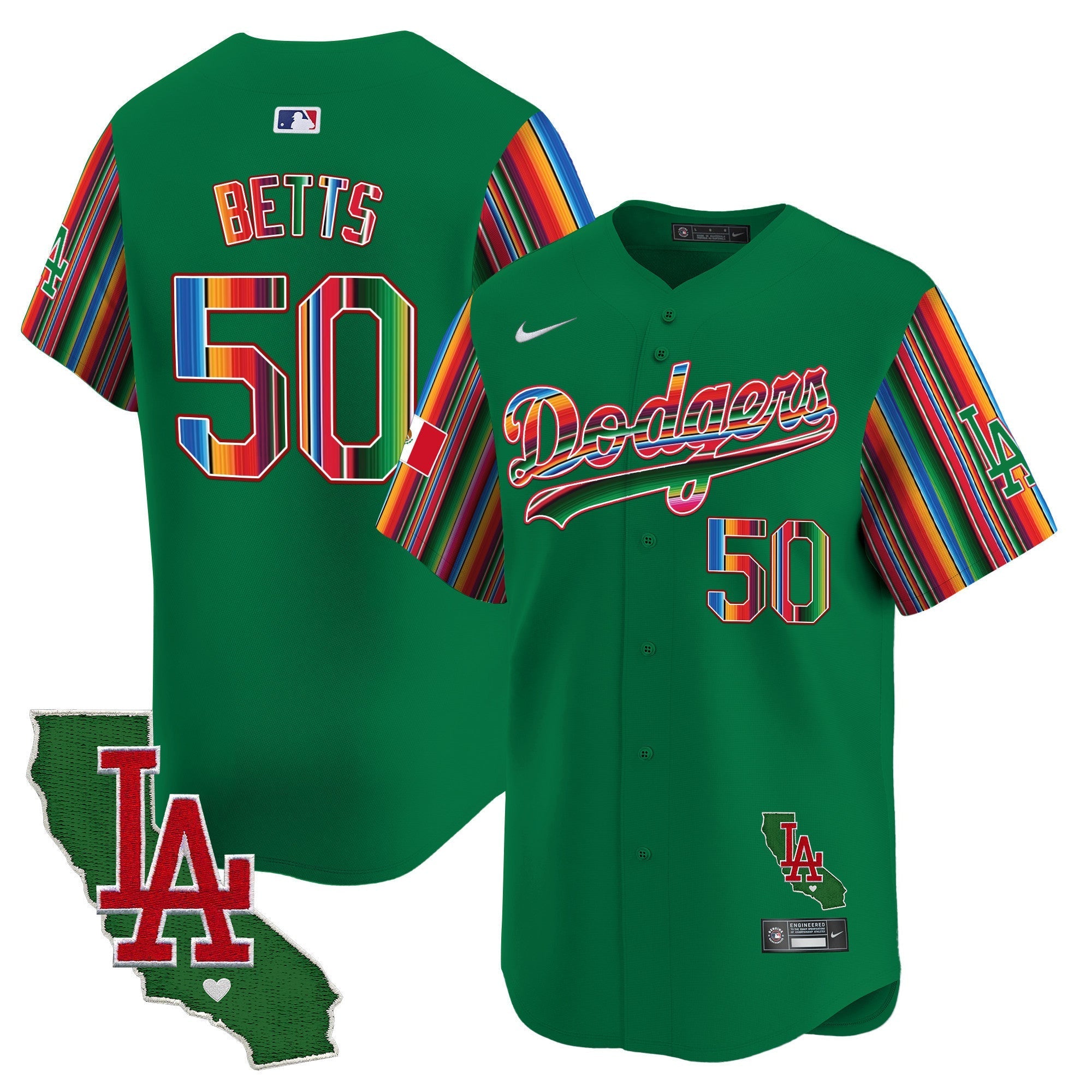Men's Dodgers Mexico California Patch Vapor Premier Limited Jersey V5 - All Stitched