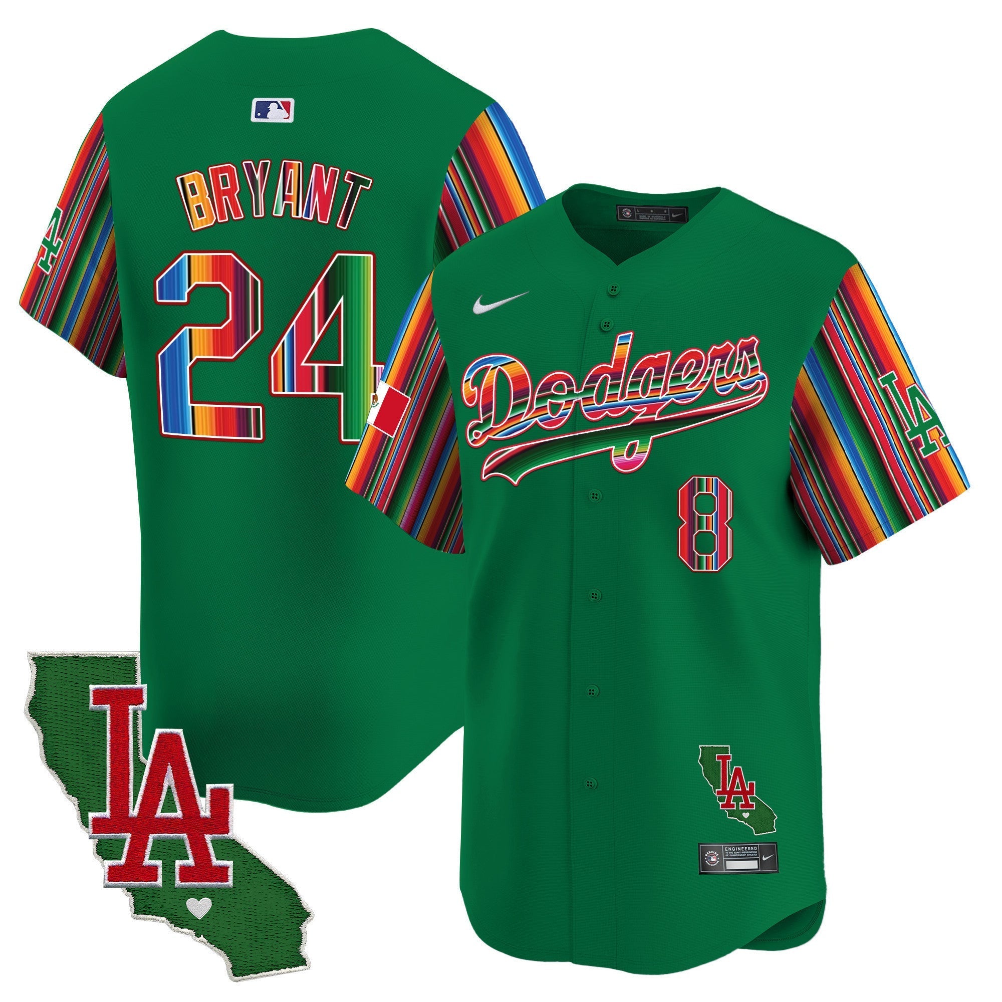 Men's Dodgers Mexico California Patch Vapor Premier Limited Jersey V5 - All Stitched