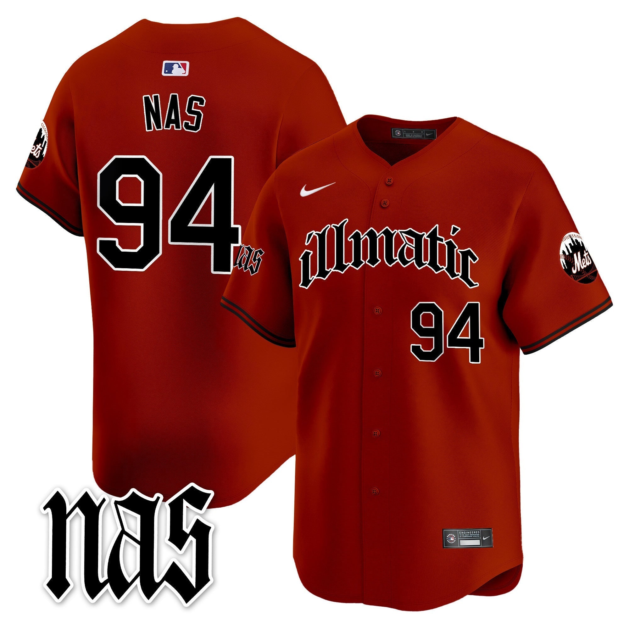 Men's Mets Nas Illmatic Vapor Premier Limited Jersey - All Stitched