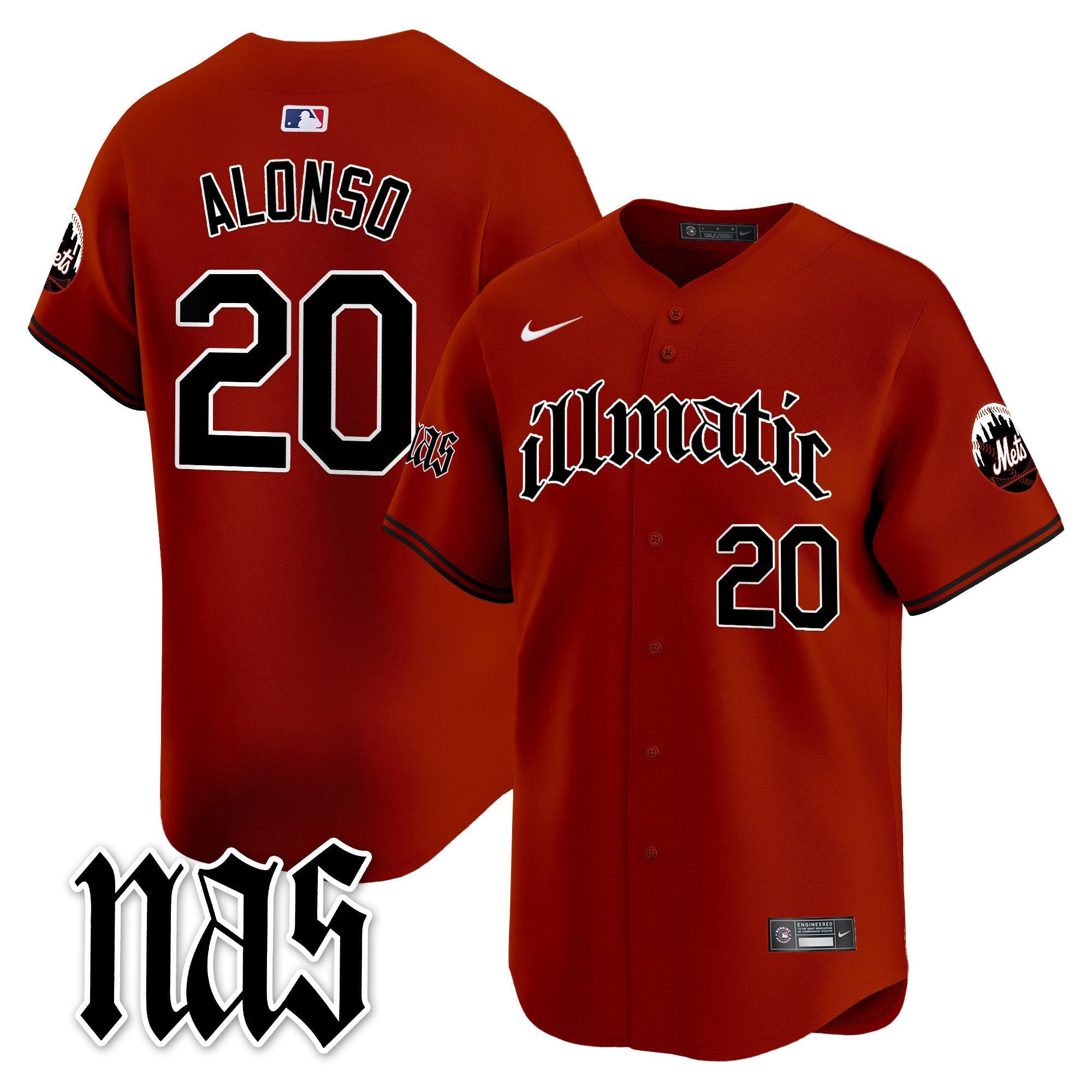 Men's Mets Nas Illmatic Vapor Premier Limited Jersey - All Stitched
