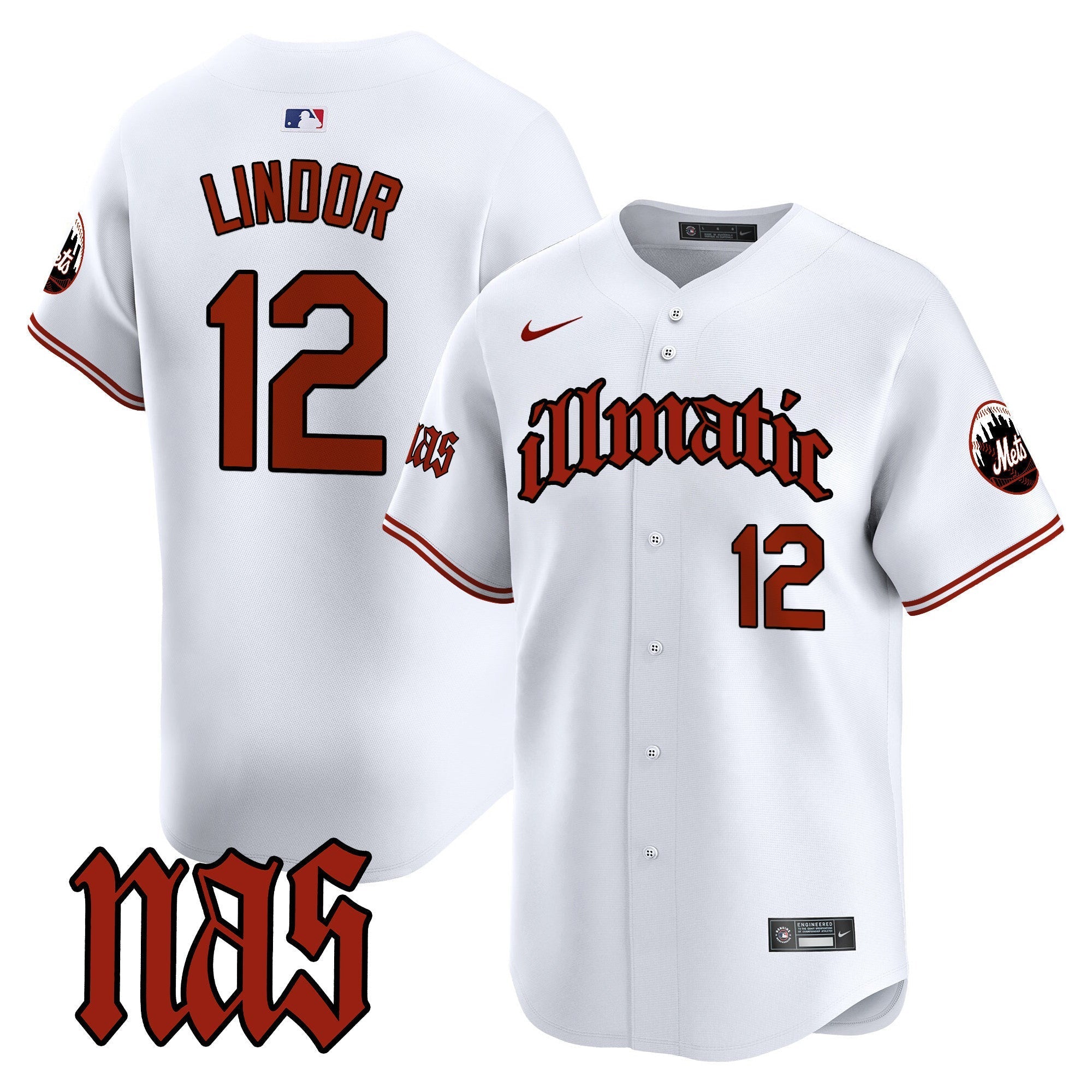 Men's Mets Nas Illmatic Vapor Premier Limited Jersey - All Stitched