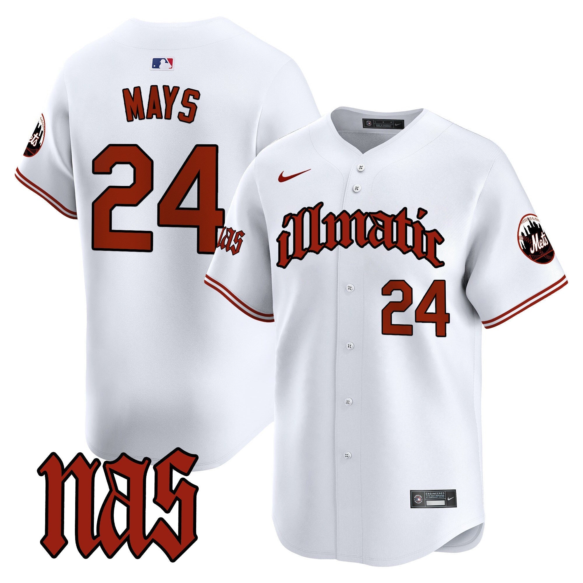 Men's Mets Nas Illmatic Vapor Premier Limited Jersey - All Stitched