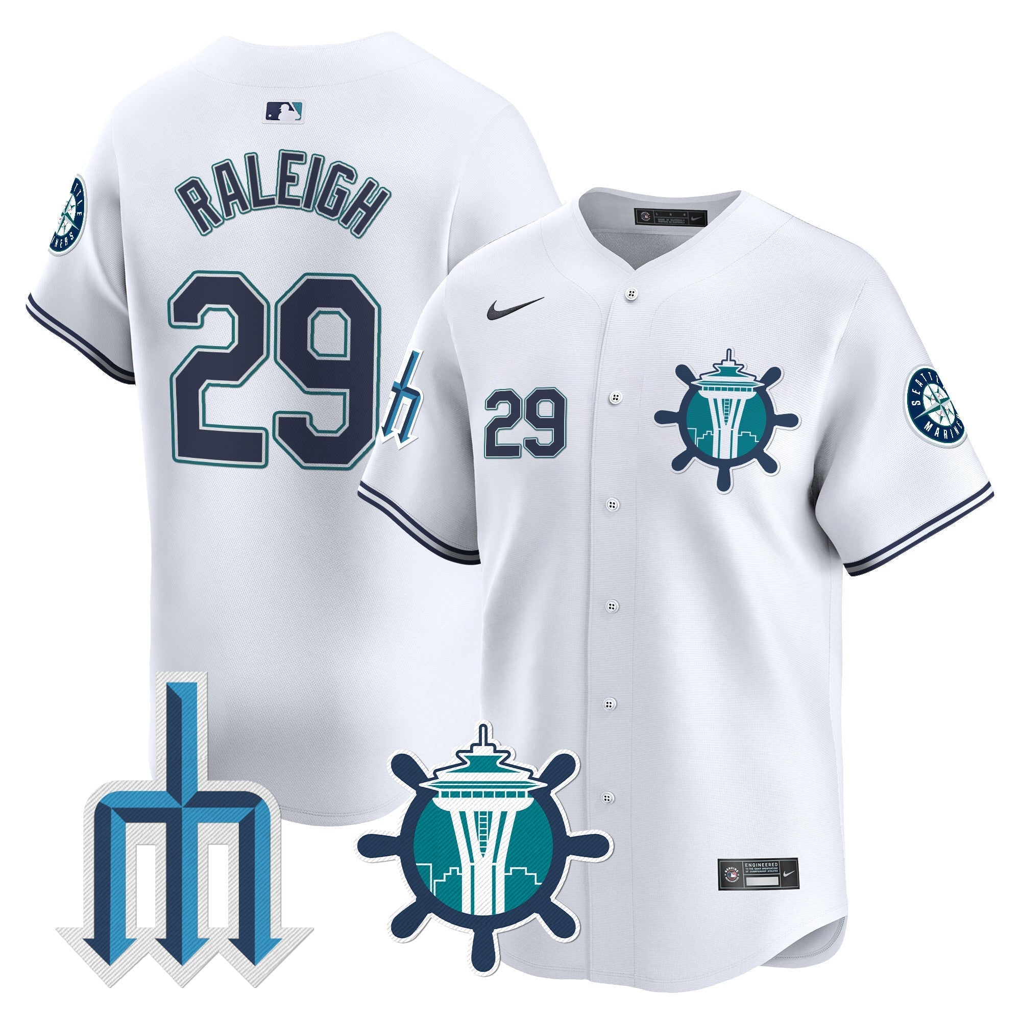Men's Seattle Mariners Trident Patch Vapor Premier Limited Jersey - All Stitched