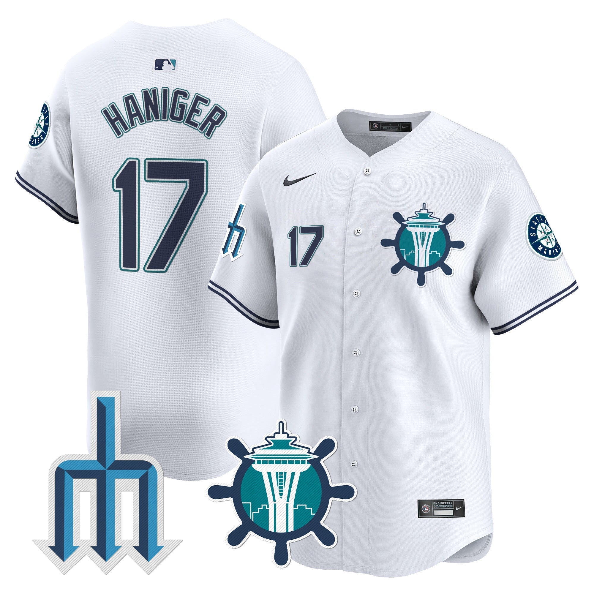 Men's Seattle Mariners Trident Patch Vapor Premier Limited Jersey - All Stitched