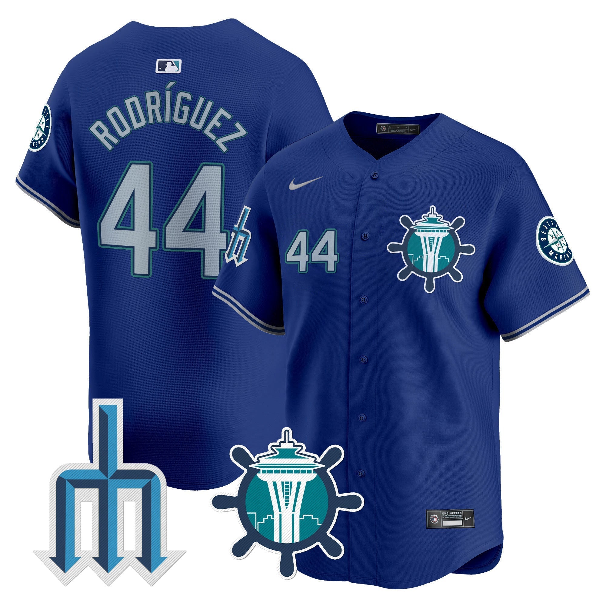 Men's Seattle Mariners Trident Patch Vapor Premier Limited Jersey - All Stitched