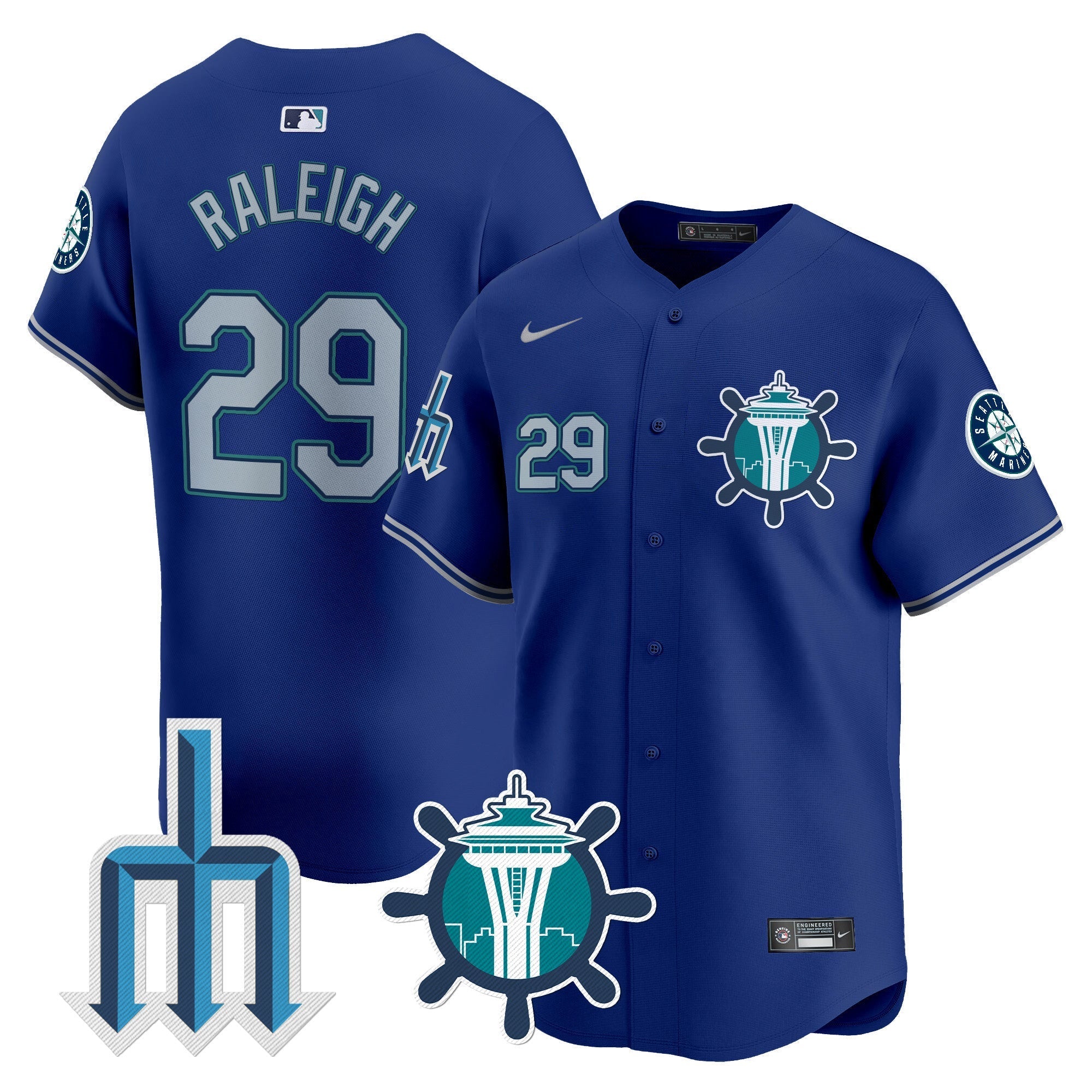 Men's Seattle Mariners Trident Patch Vapor Premier Limited Jersey - All Stitched