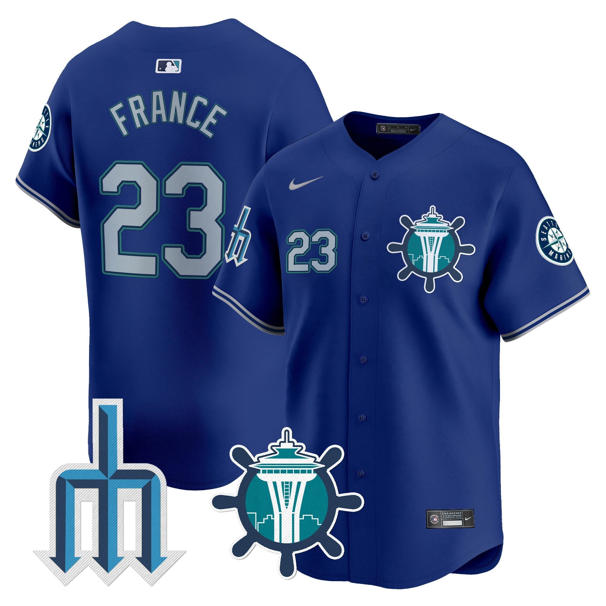 Men's Seattle Mariners Trident Patch Vapor Premier Limited Jersey - All Stitched